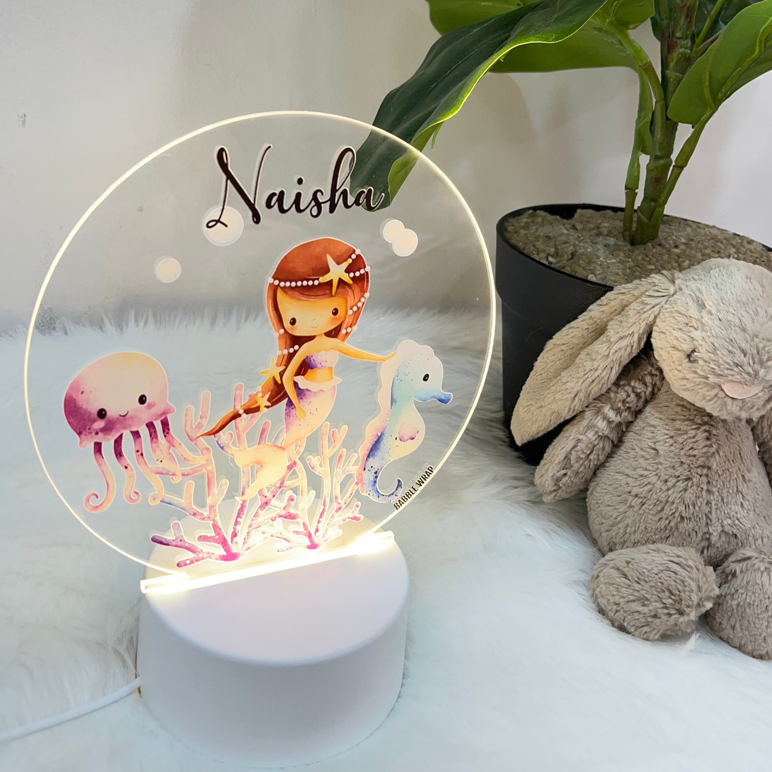 Mermaid's Glow - Acrylic LED Night Lamp