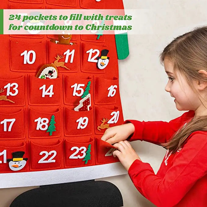 45" Felt Advent Calendar - Santa's Daily Delights