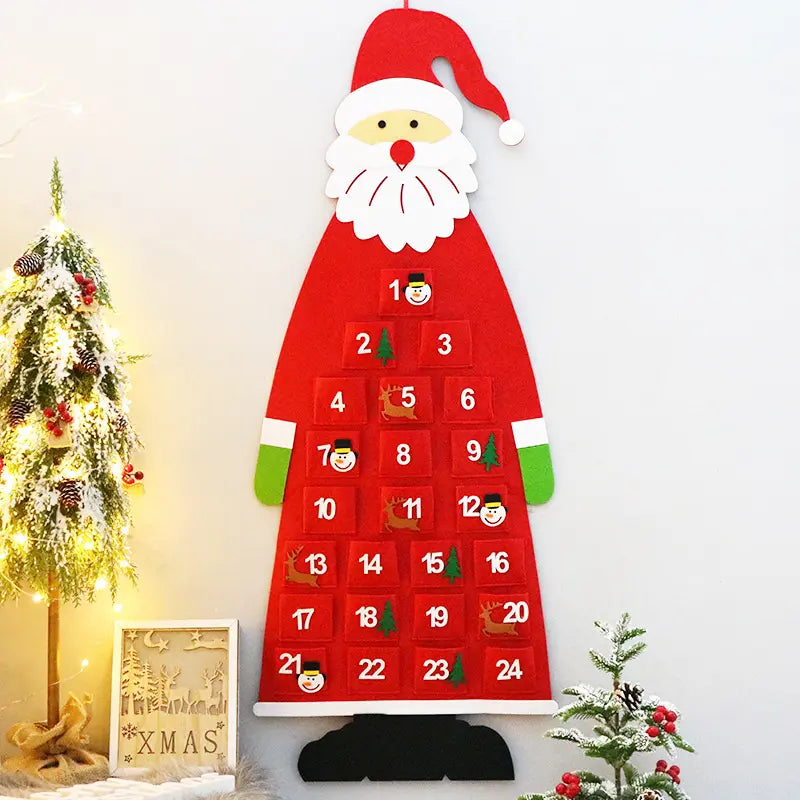 45" Felt Advent Calendar - Santa's Daily Delights