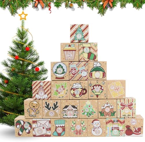 Advent Calendar - 24 Gift Boxes- Natural