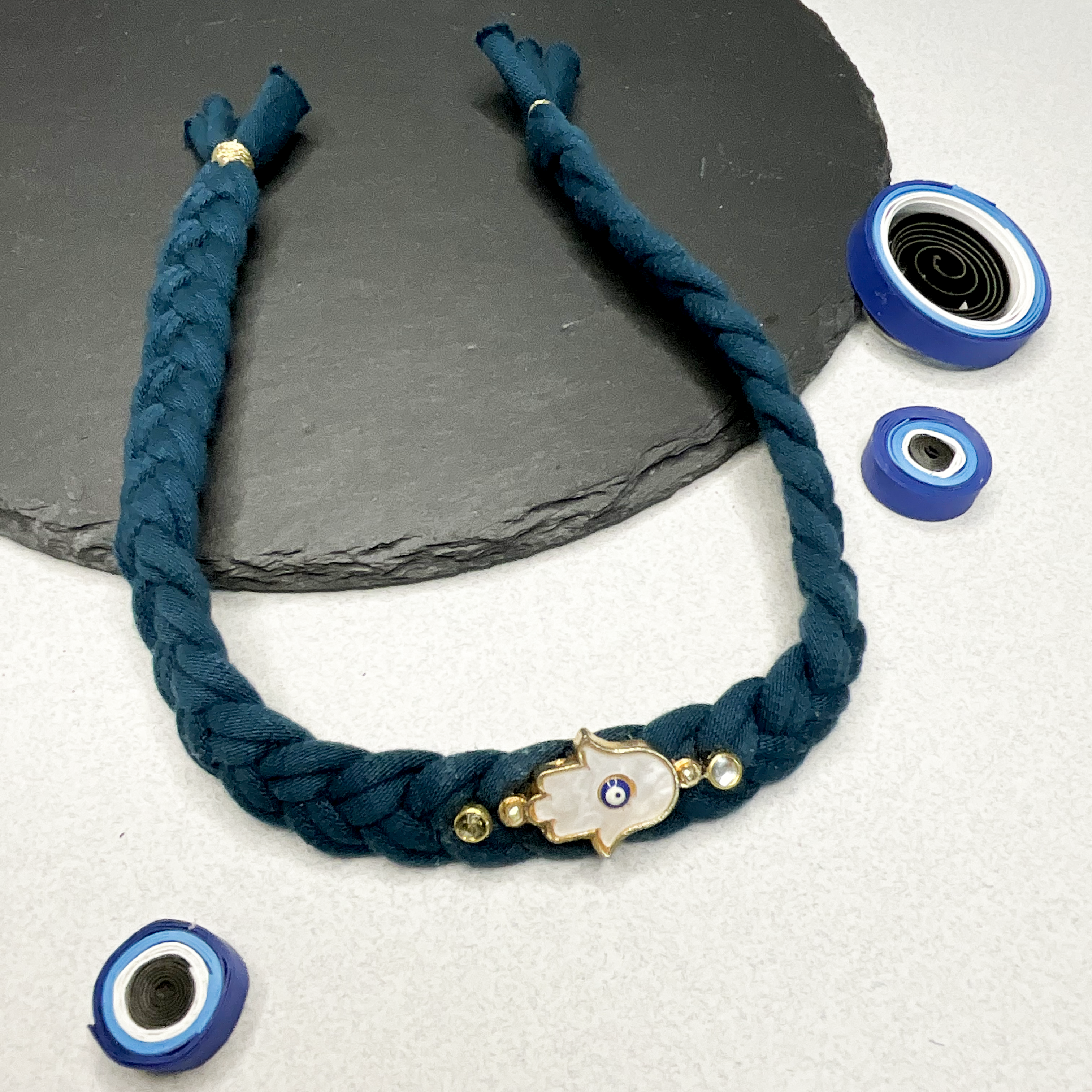 Blue Braided Evil Eye - Rakhi