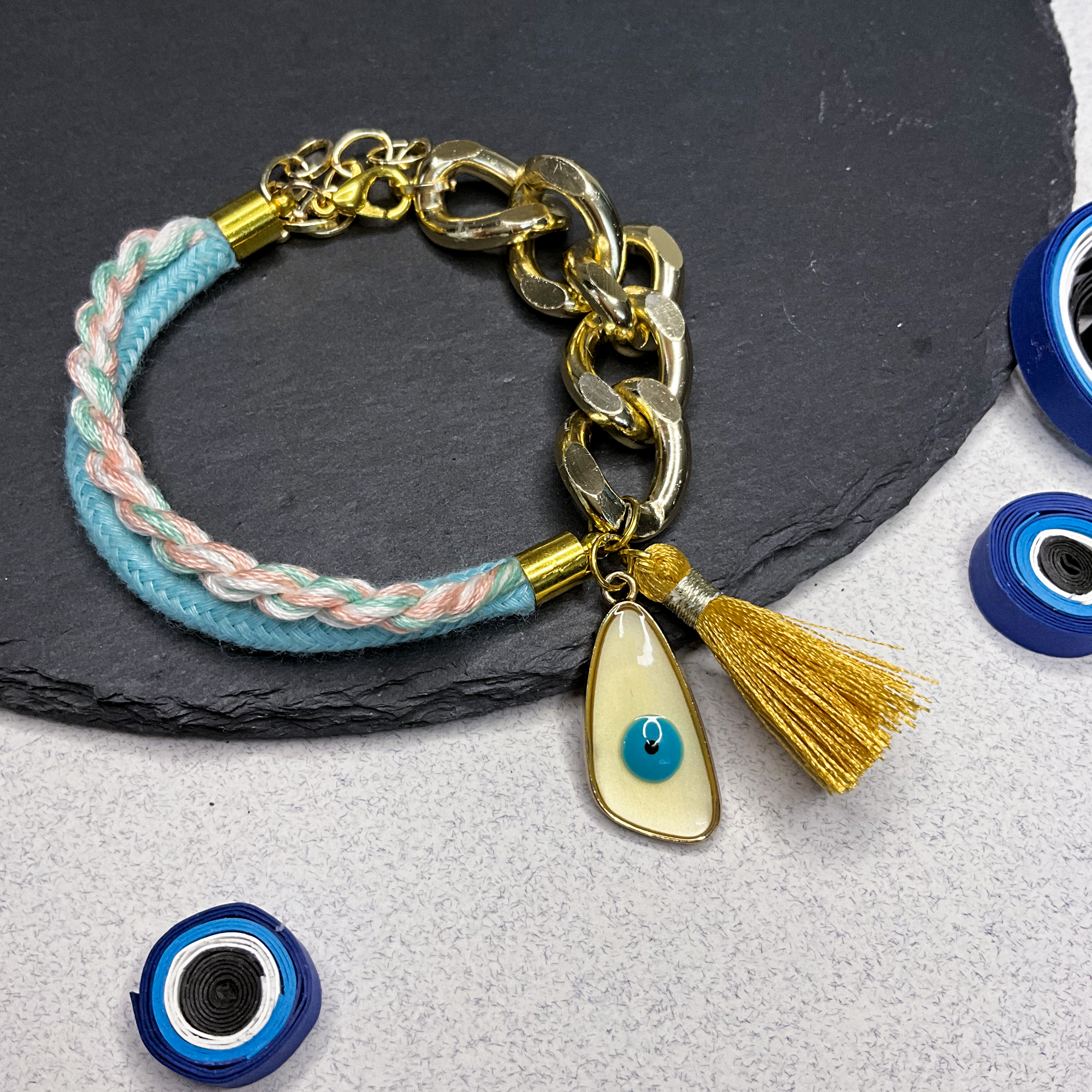 Braided Evil Eye Charm Lumba / Rakhi