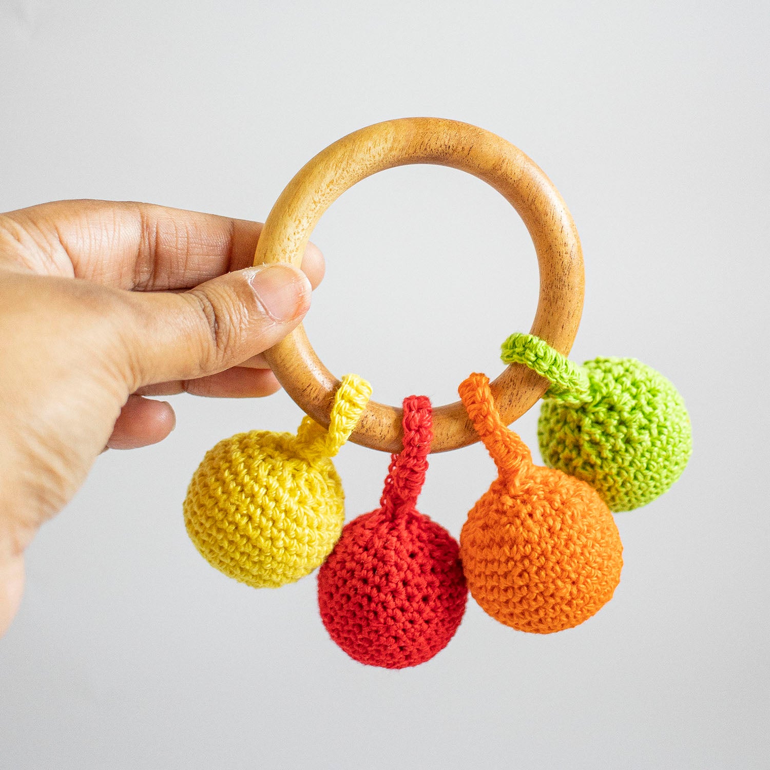 Ball Teether - Wooden Crochet