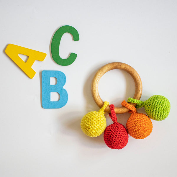 Ball Teether - Wooden Crochet