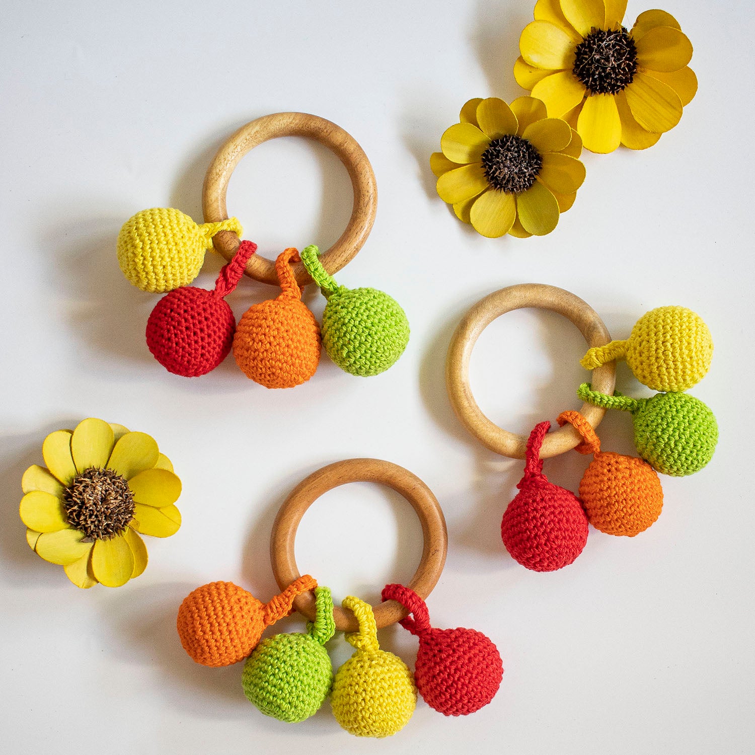 Ball Teether - Wooden Crochet