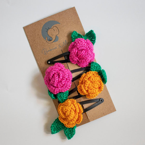 Handmade Crochet Hair Clips - 2.0