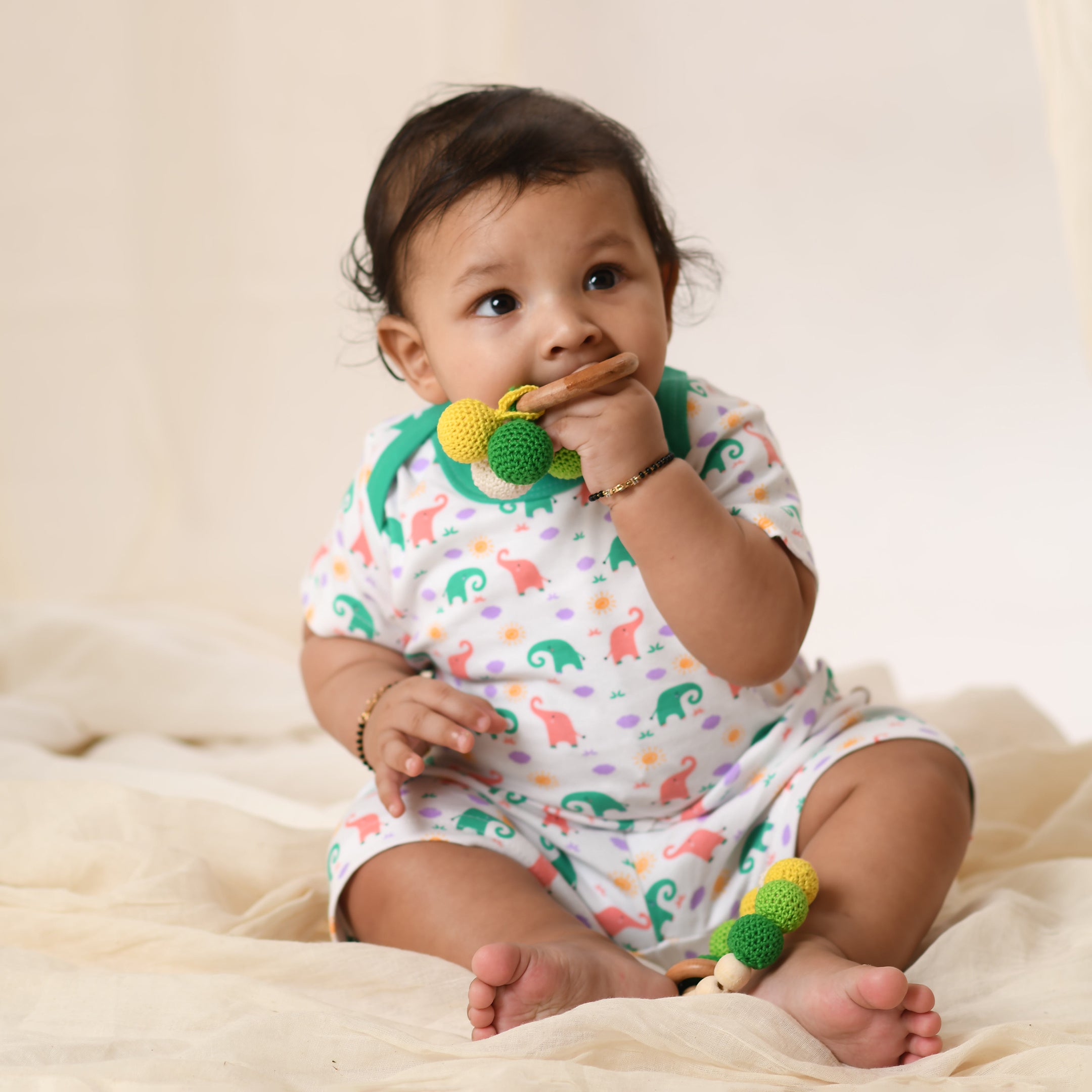 Bead Teether and Rattle - Neem Wood