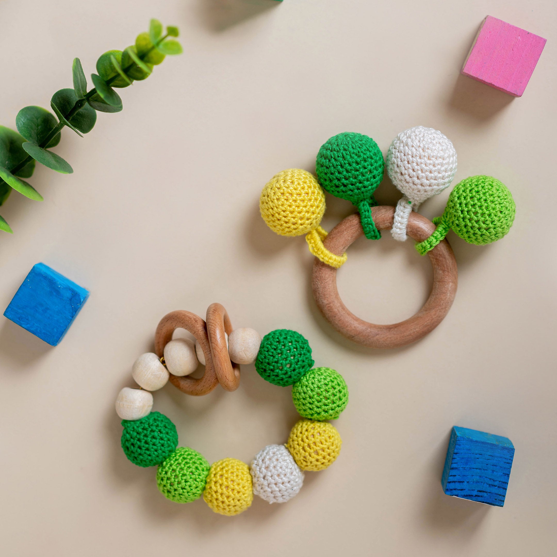 Bead Teether and Rattle - Neem Wood