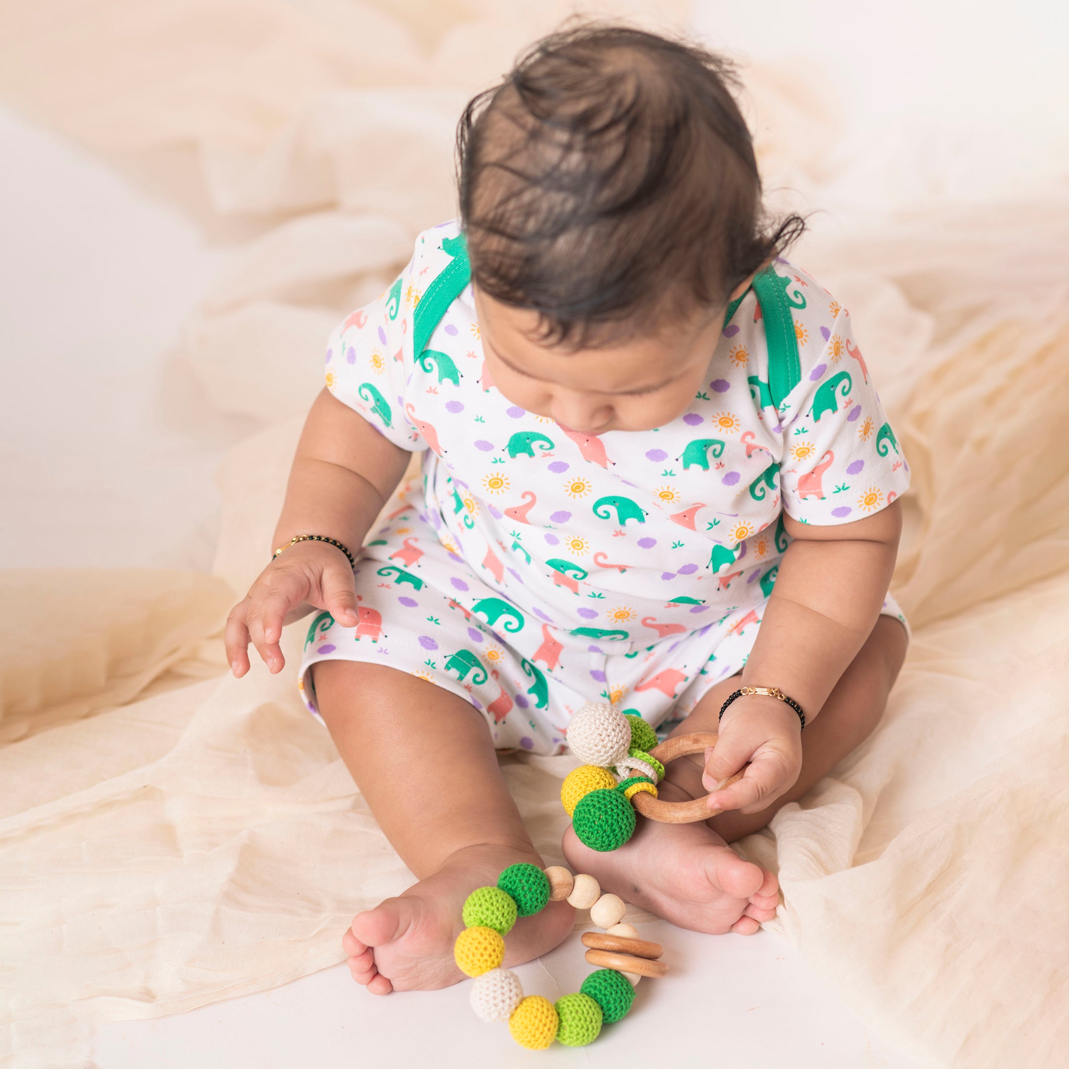 Bead Teether and Rattle - Neem Wood