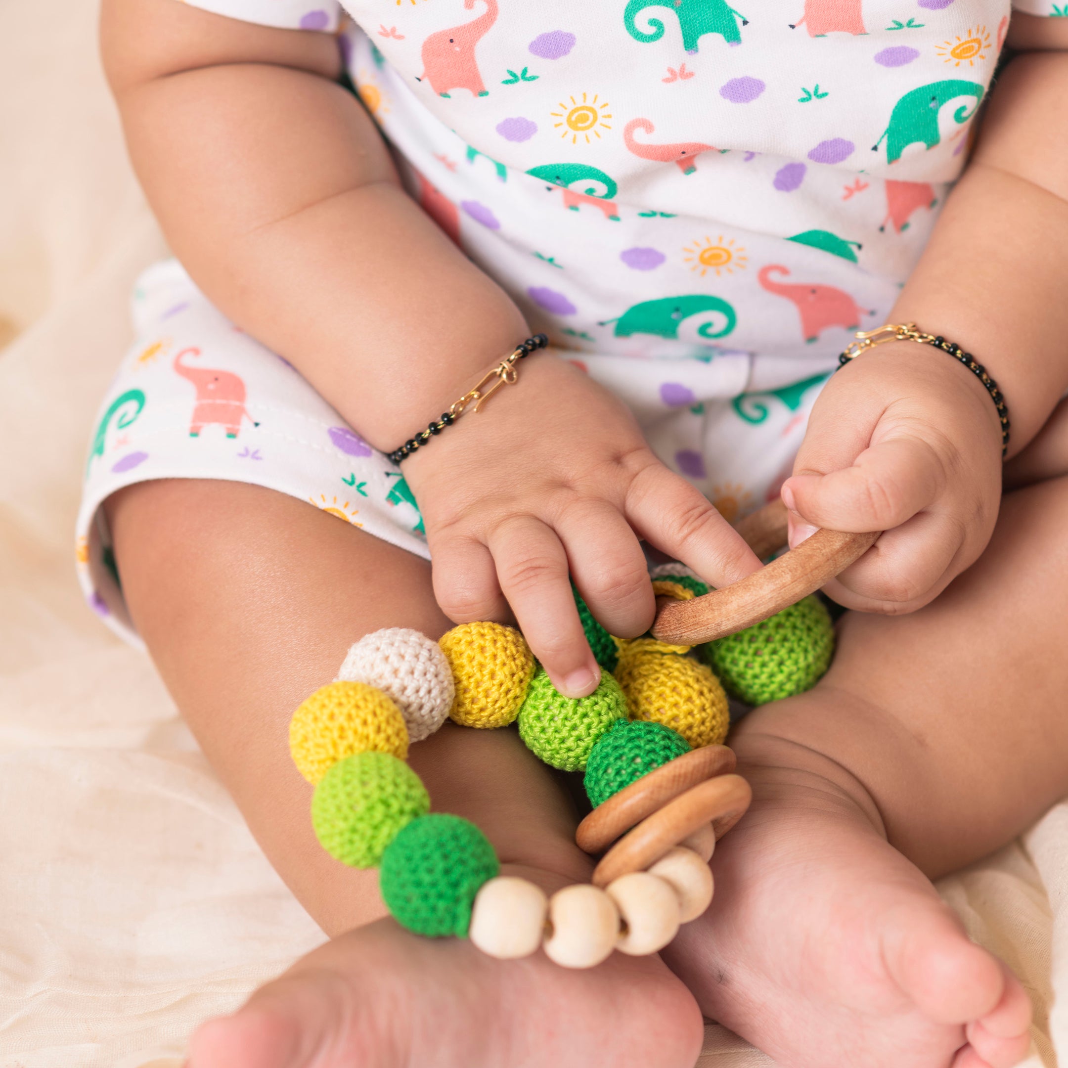 Bead Teether and Rattle - Neem Wood