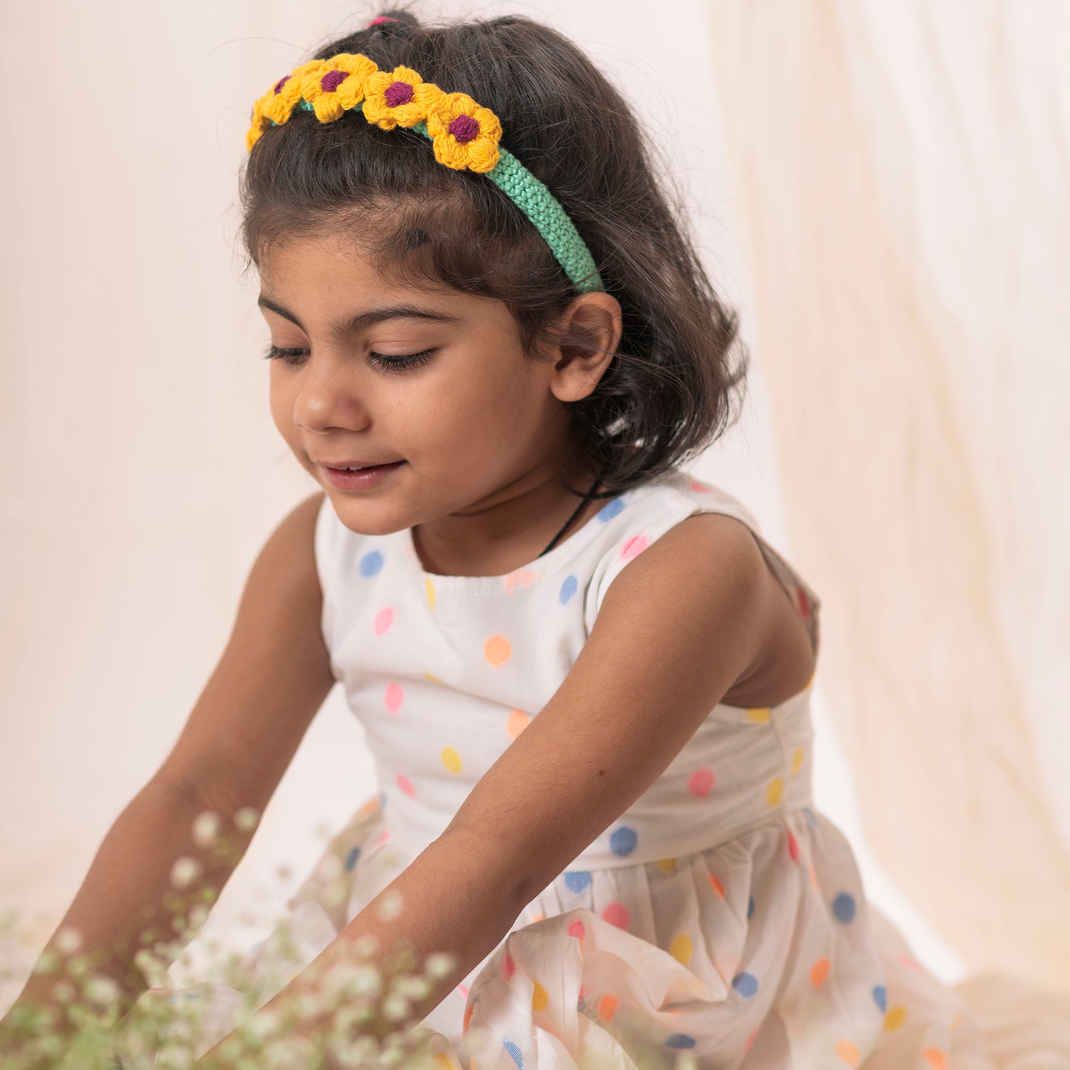 Petal Playground - Crochet Hair Band/ Flower Clip