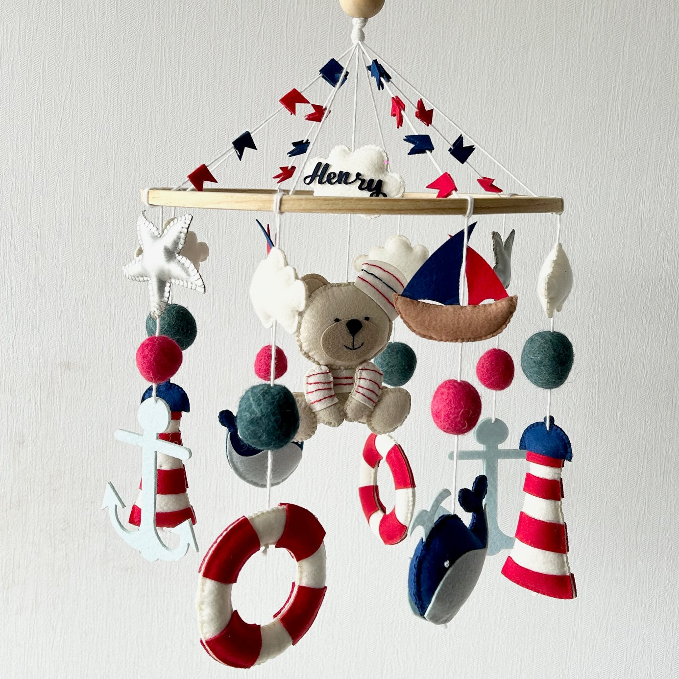 Nautical Captain Teddy - Cot / Crib Mobile