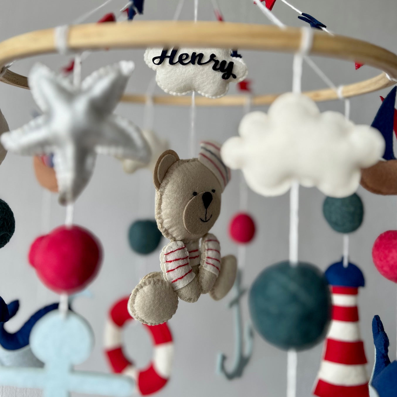 Nautical Captain Teddy - Cot / Crib Mobile