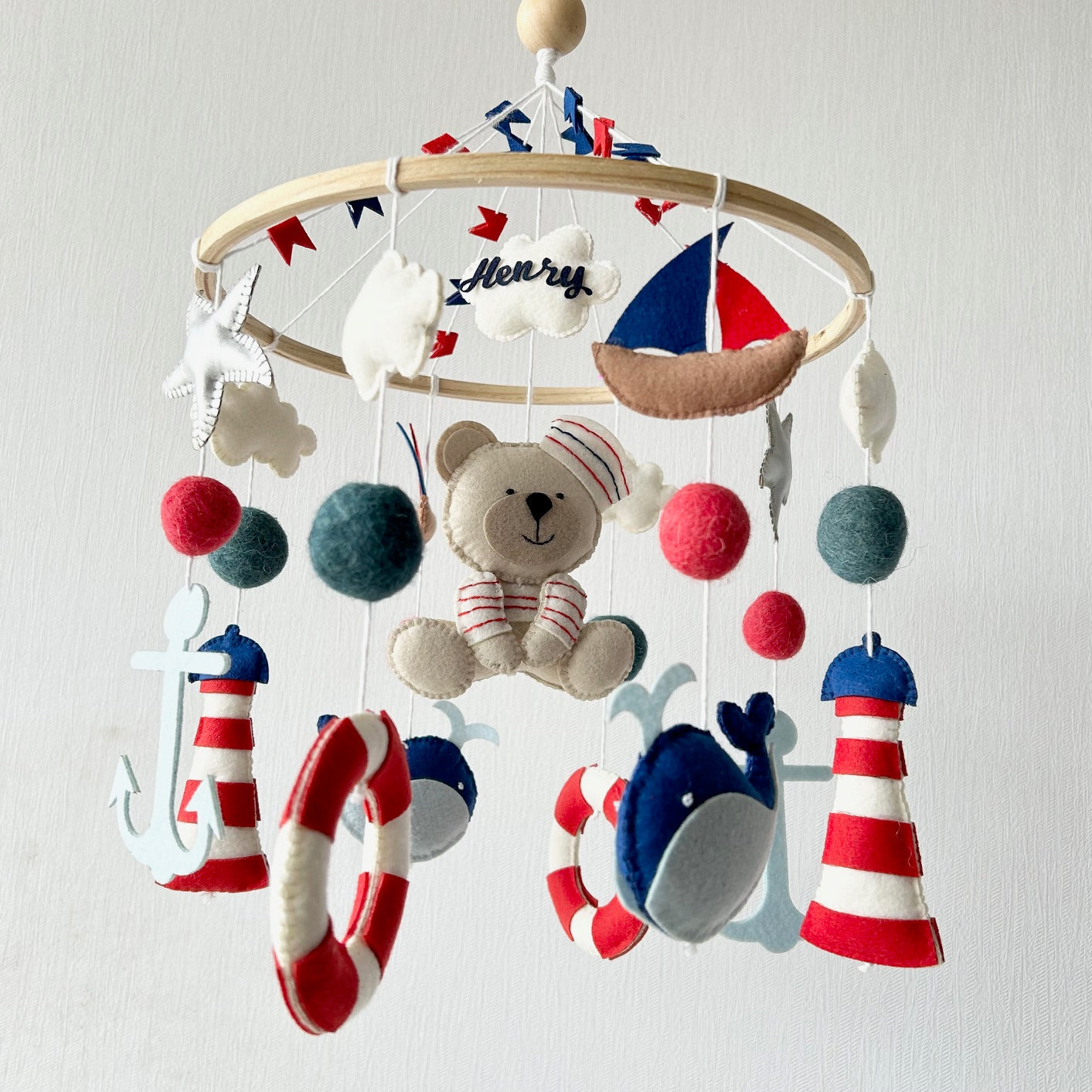 Nautical Captain Teddy - Cot / Crib Mobile