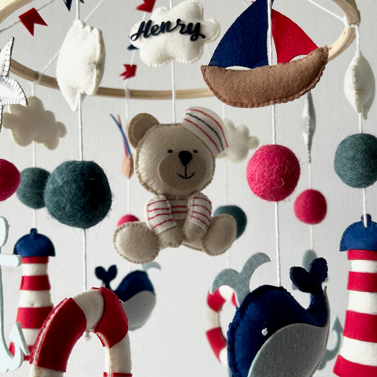 Nautical Captain Teddy - Cot / Crib Mobile