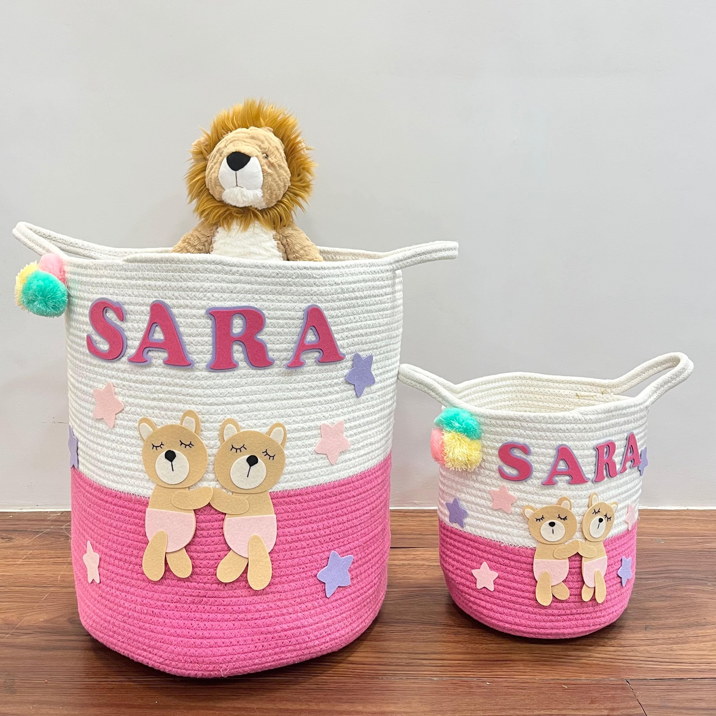 Bear Hugs - Jute Cotton Storage Basket