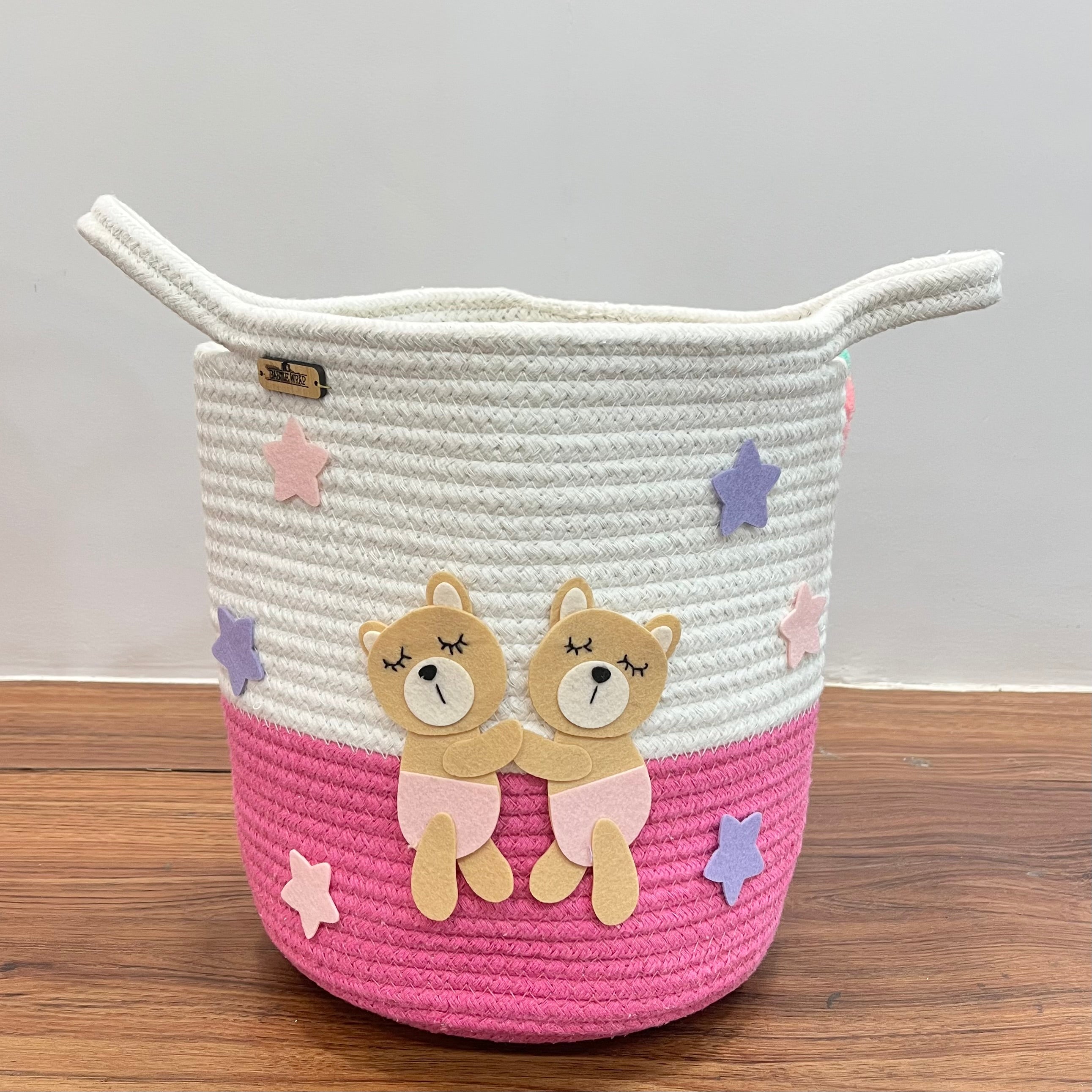 Bear Hugs - Jute Cotton Storage Basket