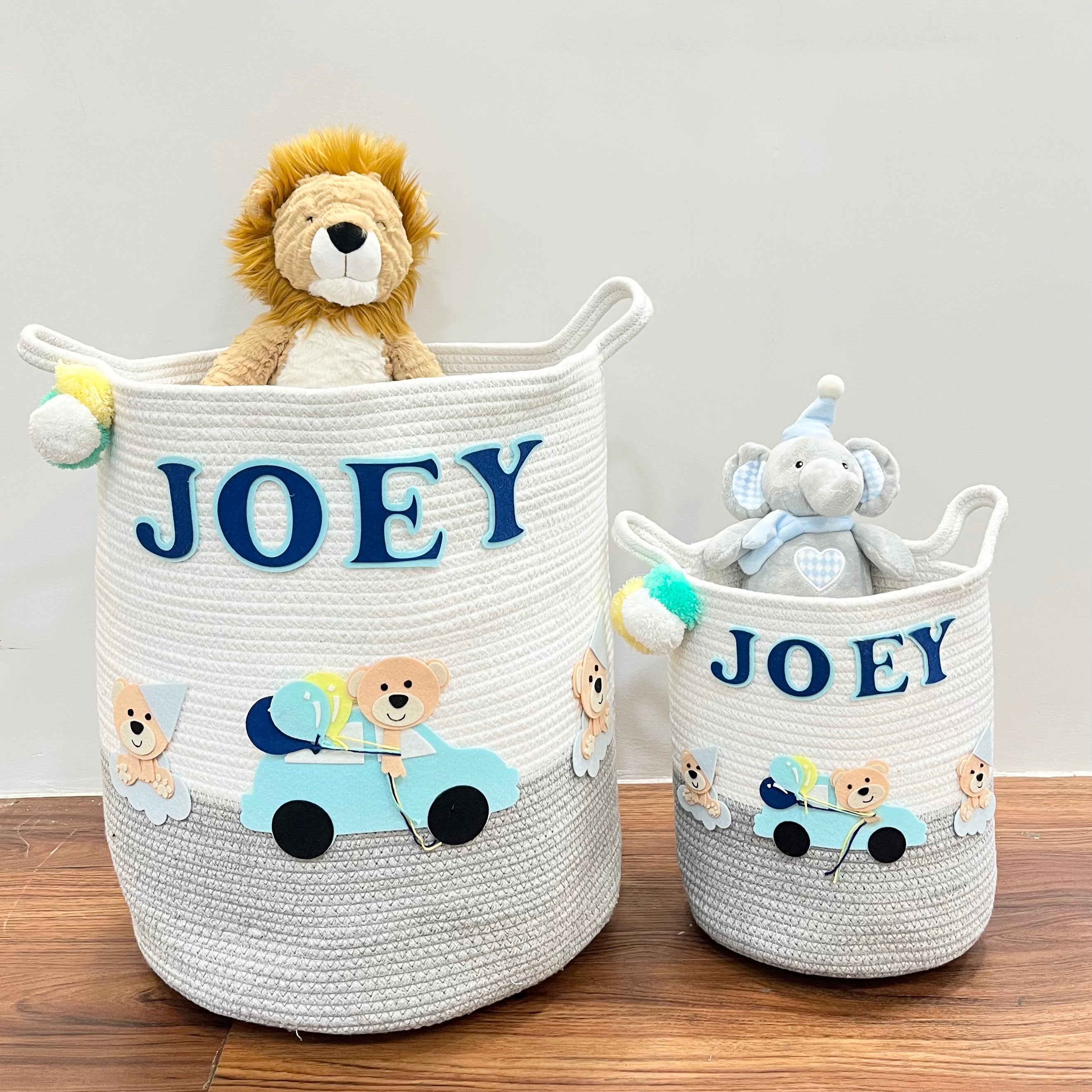 Bear's Joyride - Jute Cotton Storage Basket