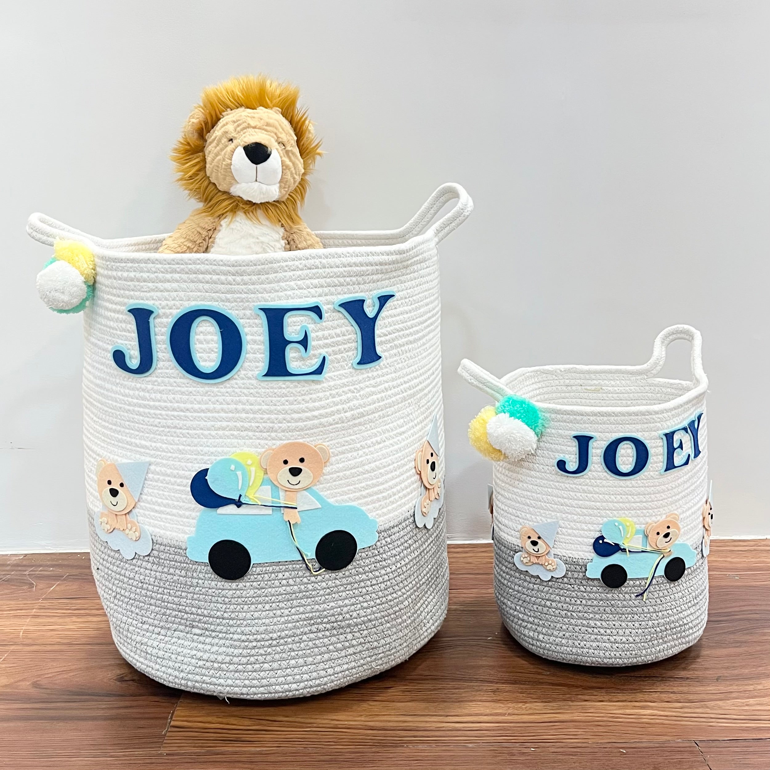 Bear's Joyride - Jute Cotton Storage Basket