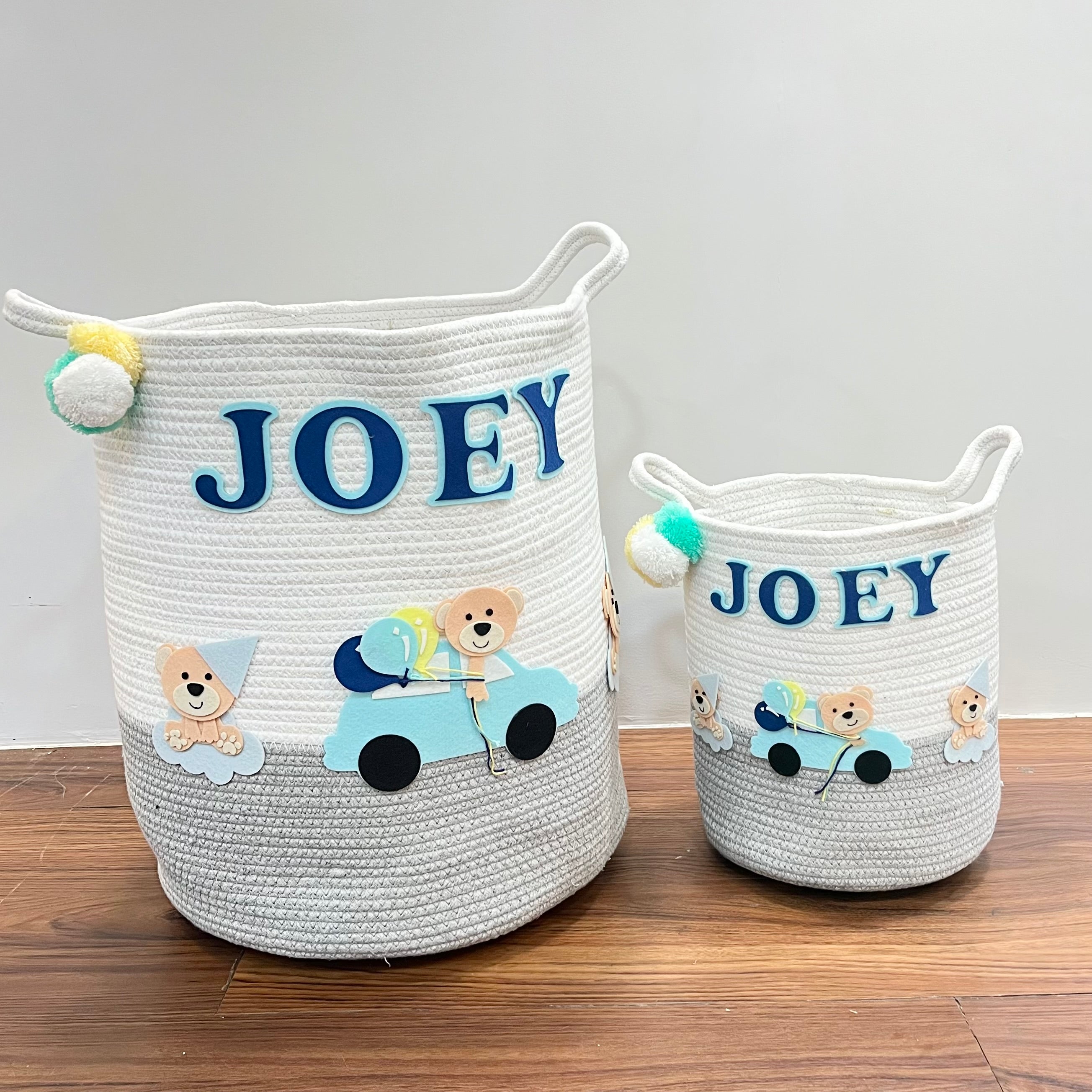 Bear's Joyride - Jute Cotton Storage Basket