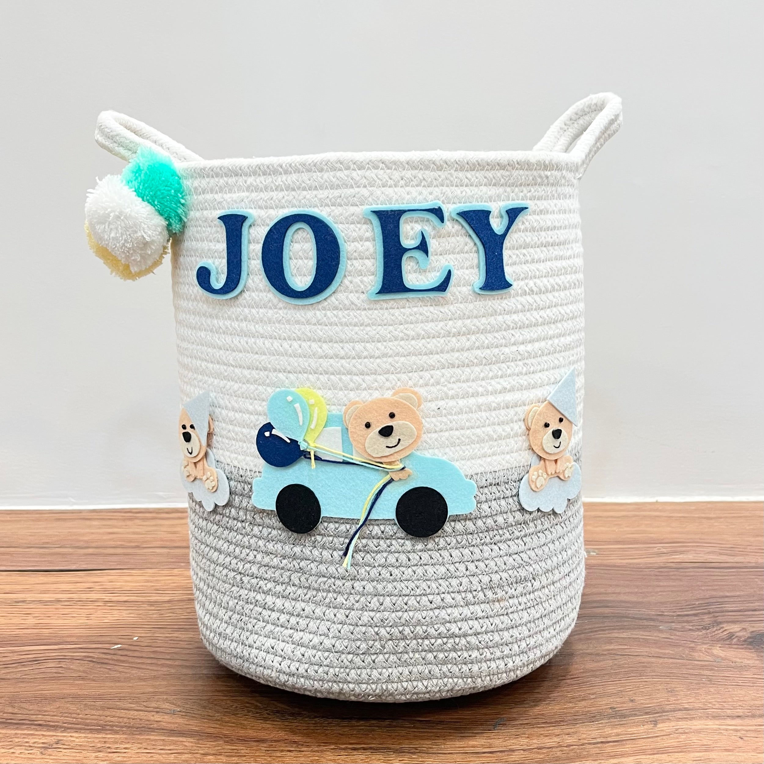 Bear's Joyride - Jute Cotton Storage Basket