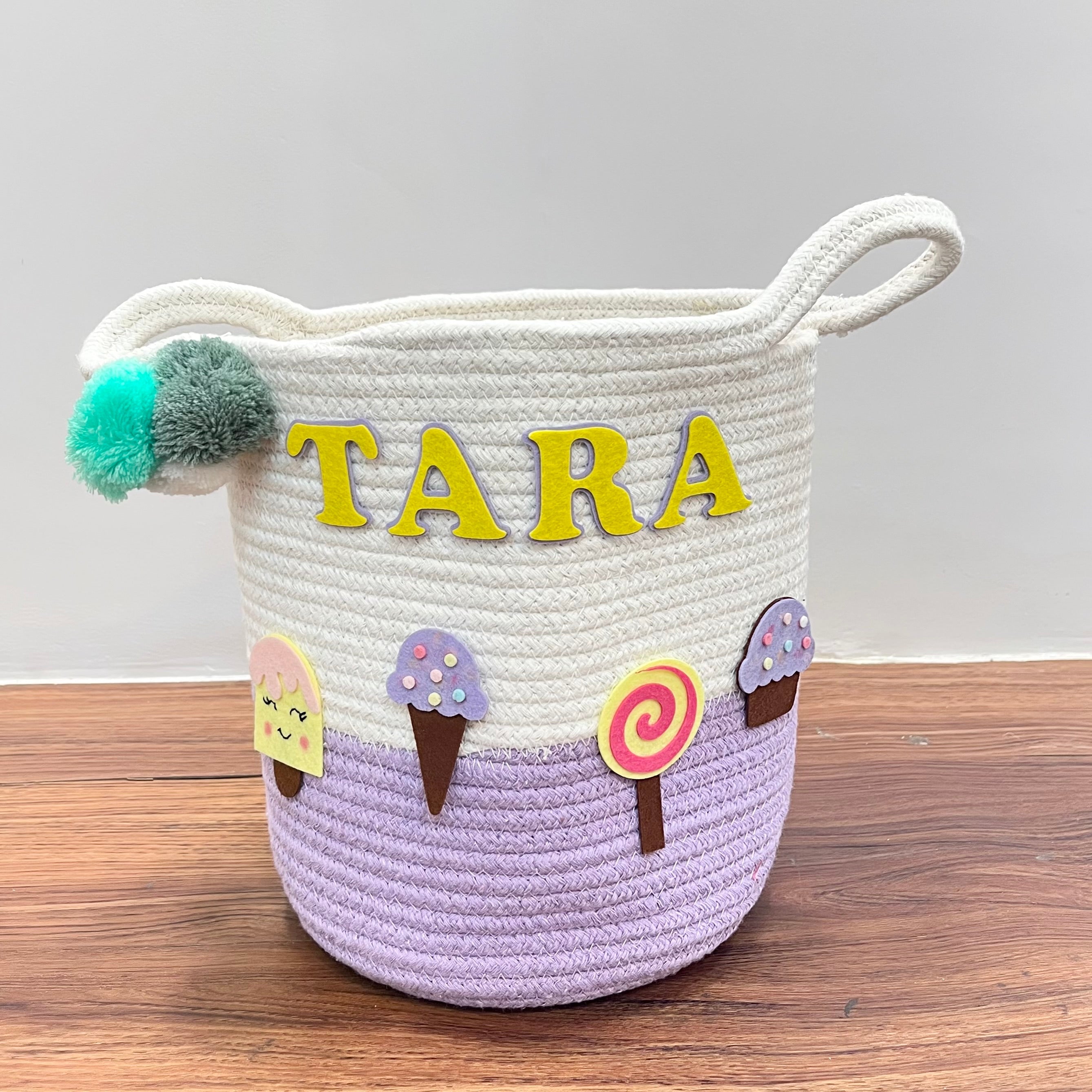 Sweet Treats - Jute Cotton Storage Basket