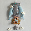 Blue Teddy On a Swing Name Hanging