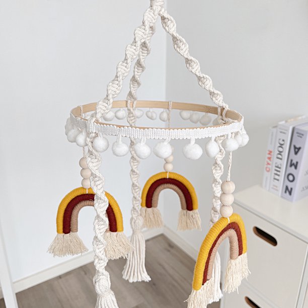 Rainbow Macrame - Cot / Crib Mobile