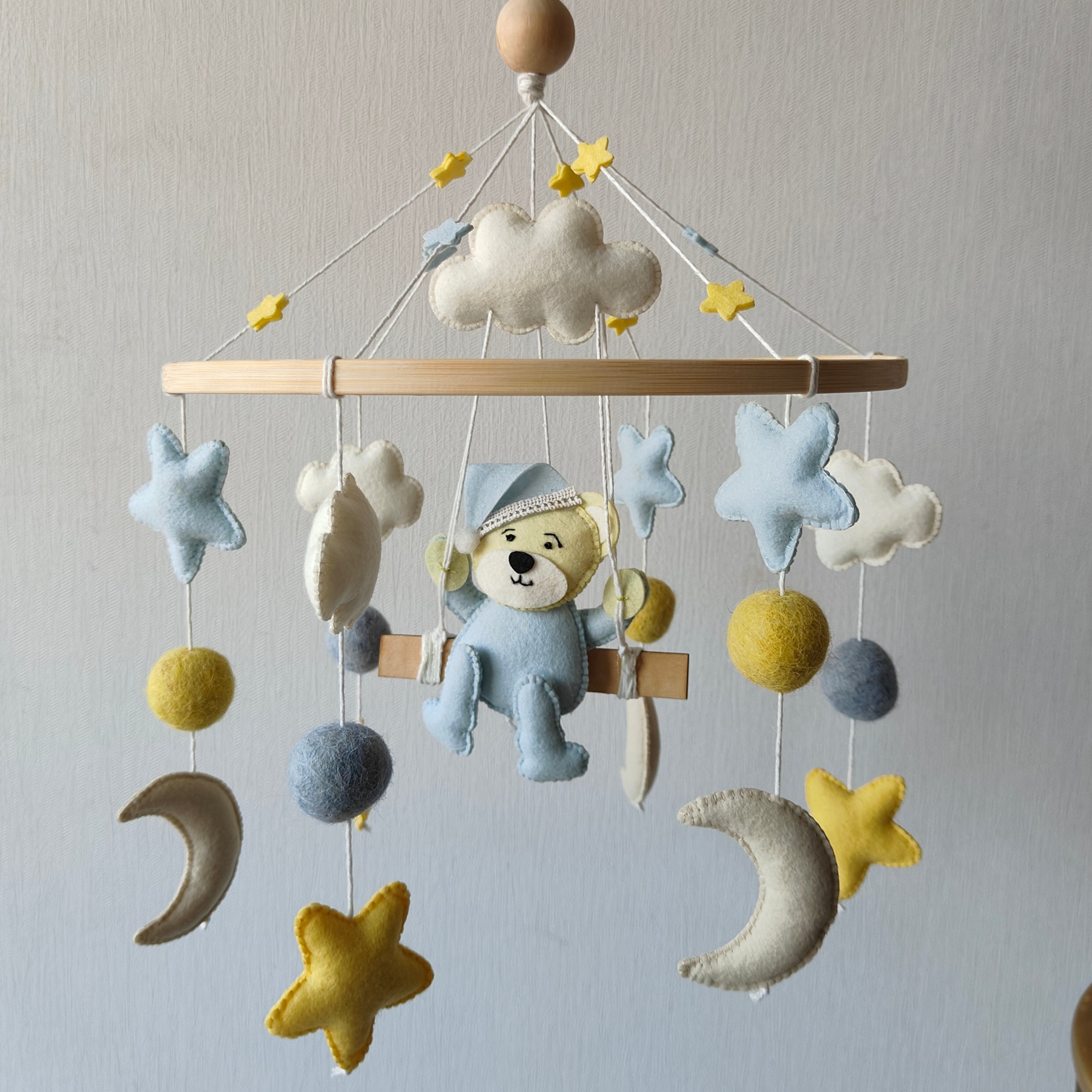 Teddy on a Swing - Cot / Crib Mobile