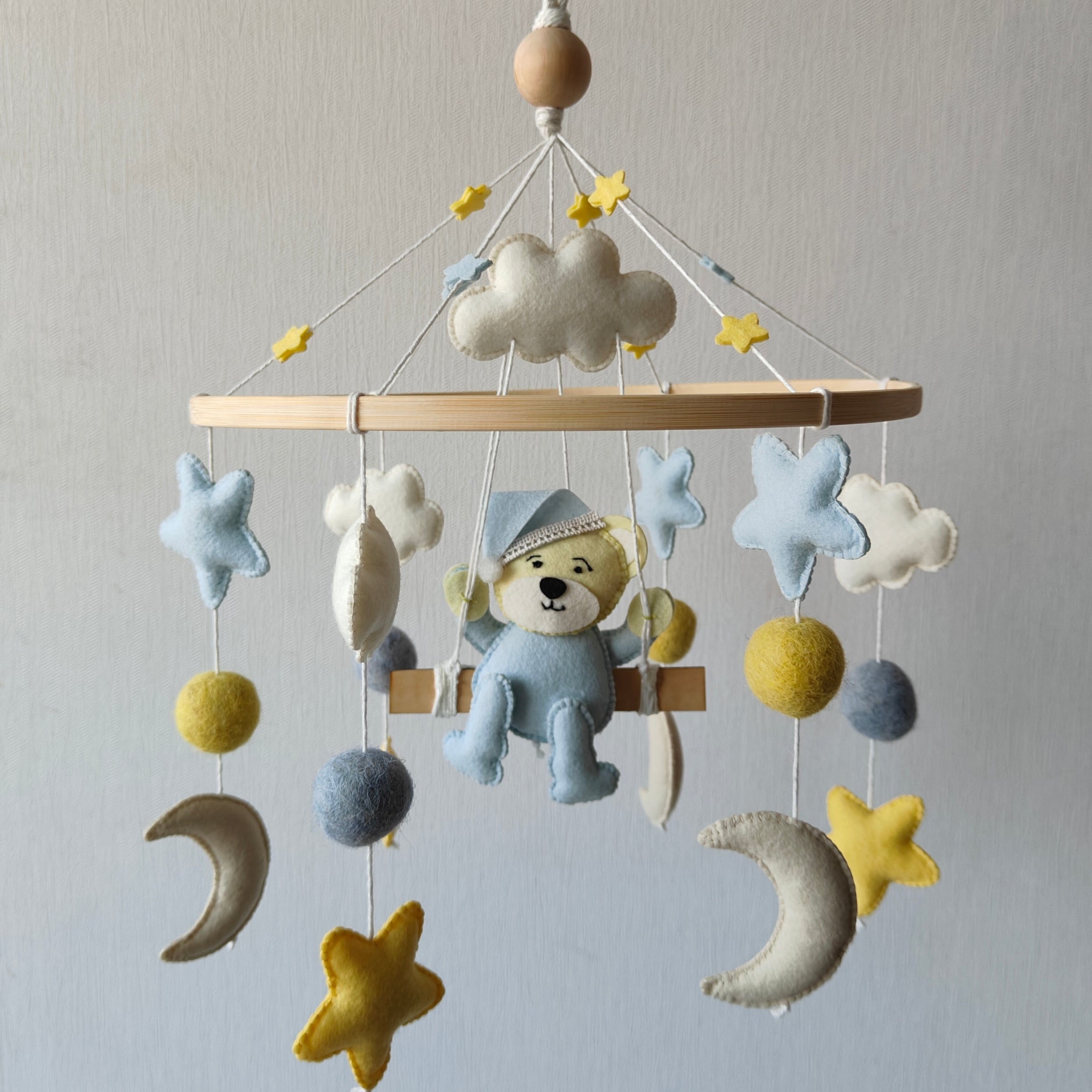 Teddy on a Swing - Cot / Crib Mobile