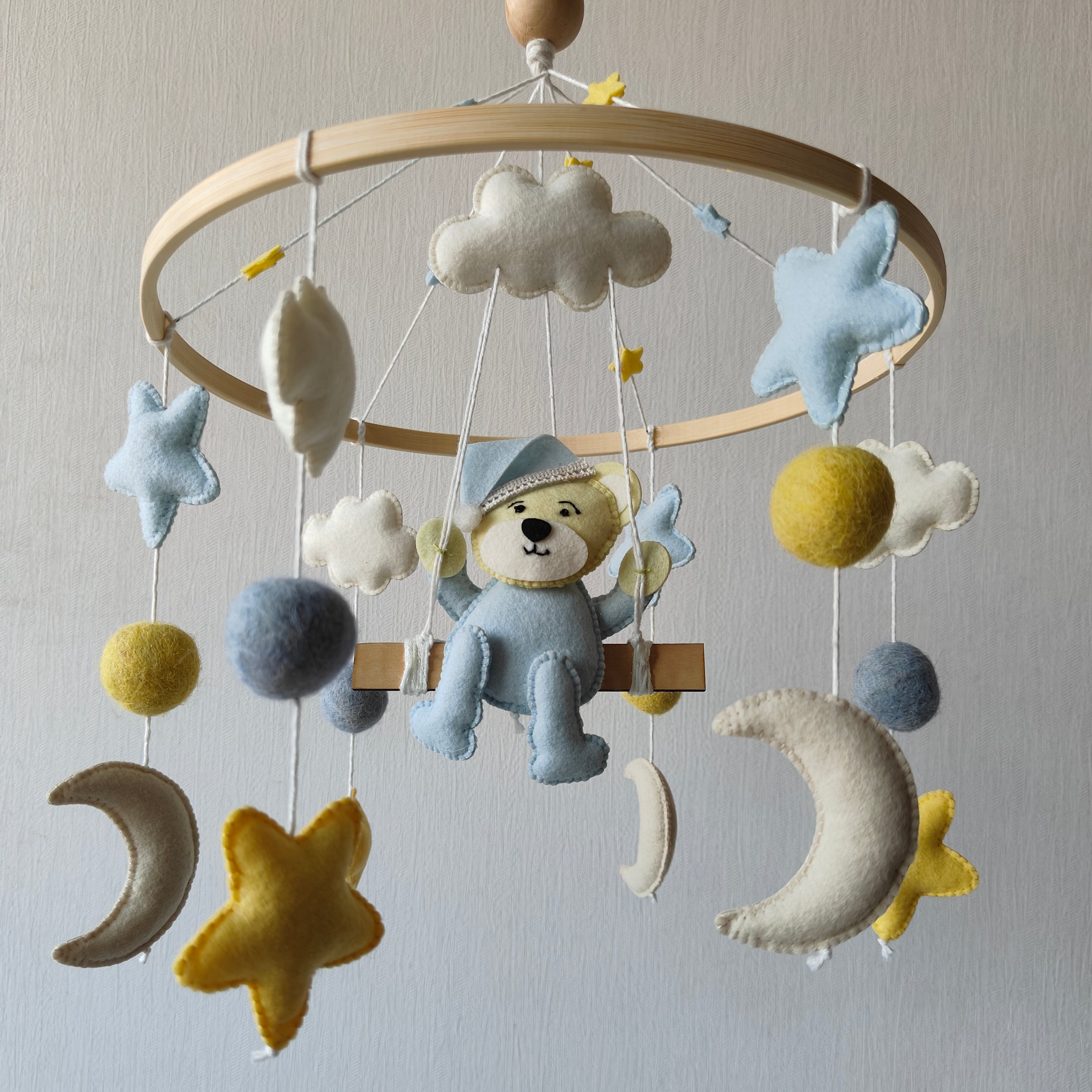 Teddy on a Swing - Cot / Crib Mobile