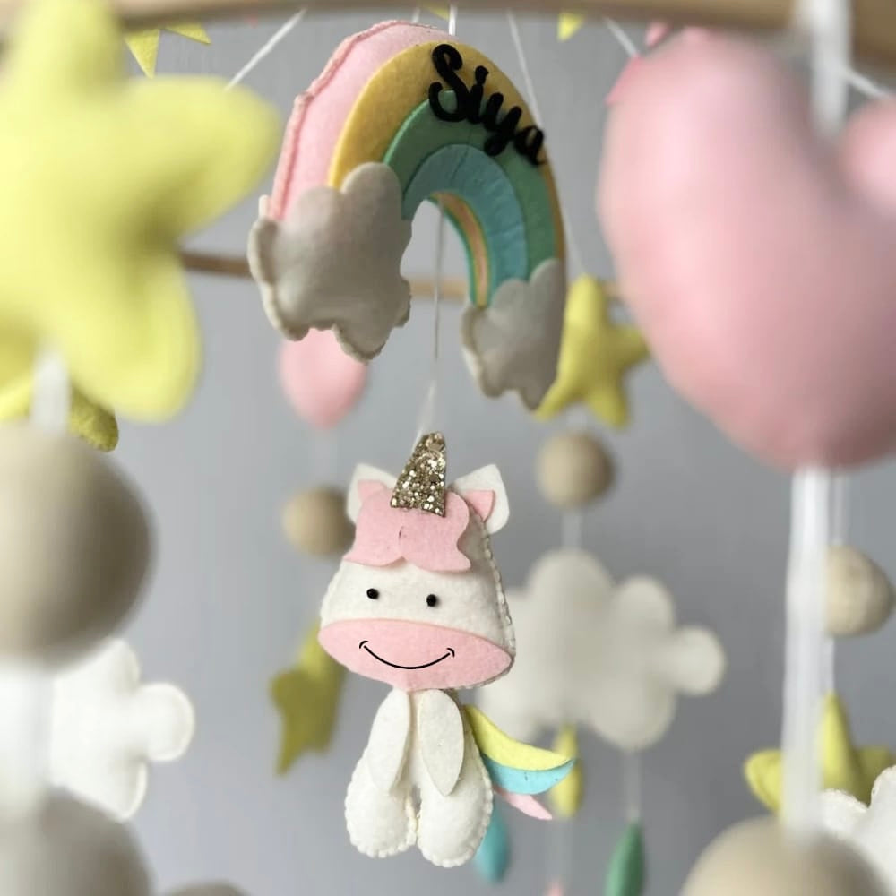 Rainbow Unicorn Delight - Cot / Crib Mobile