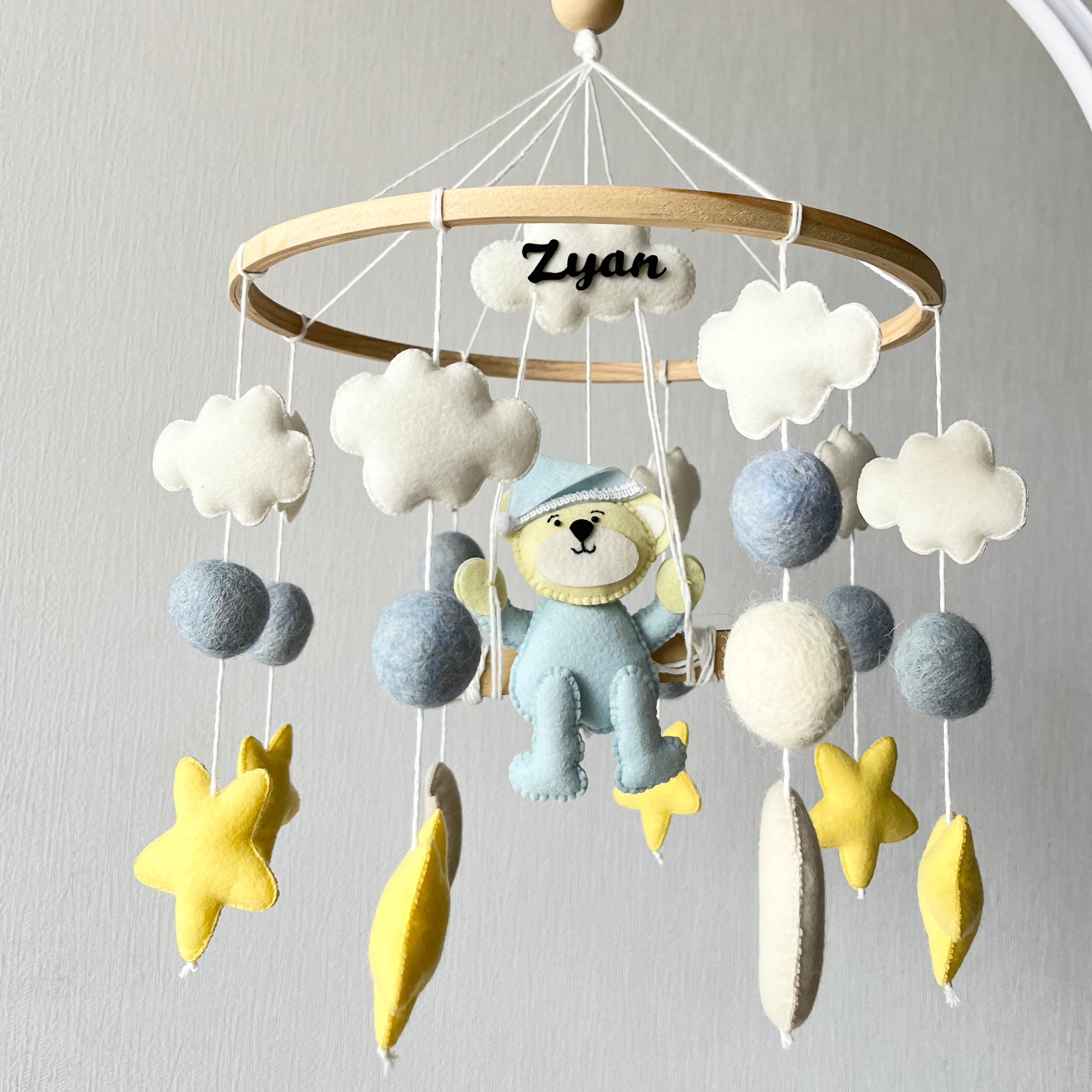 Teddy on a Swing - Cot / Crib Mobile
