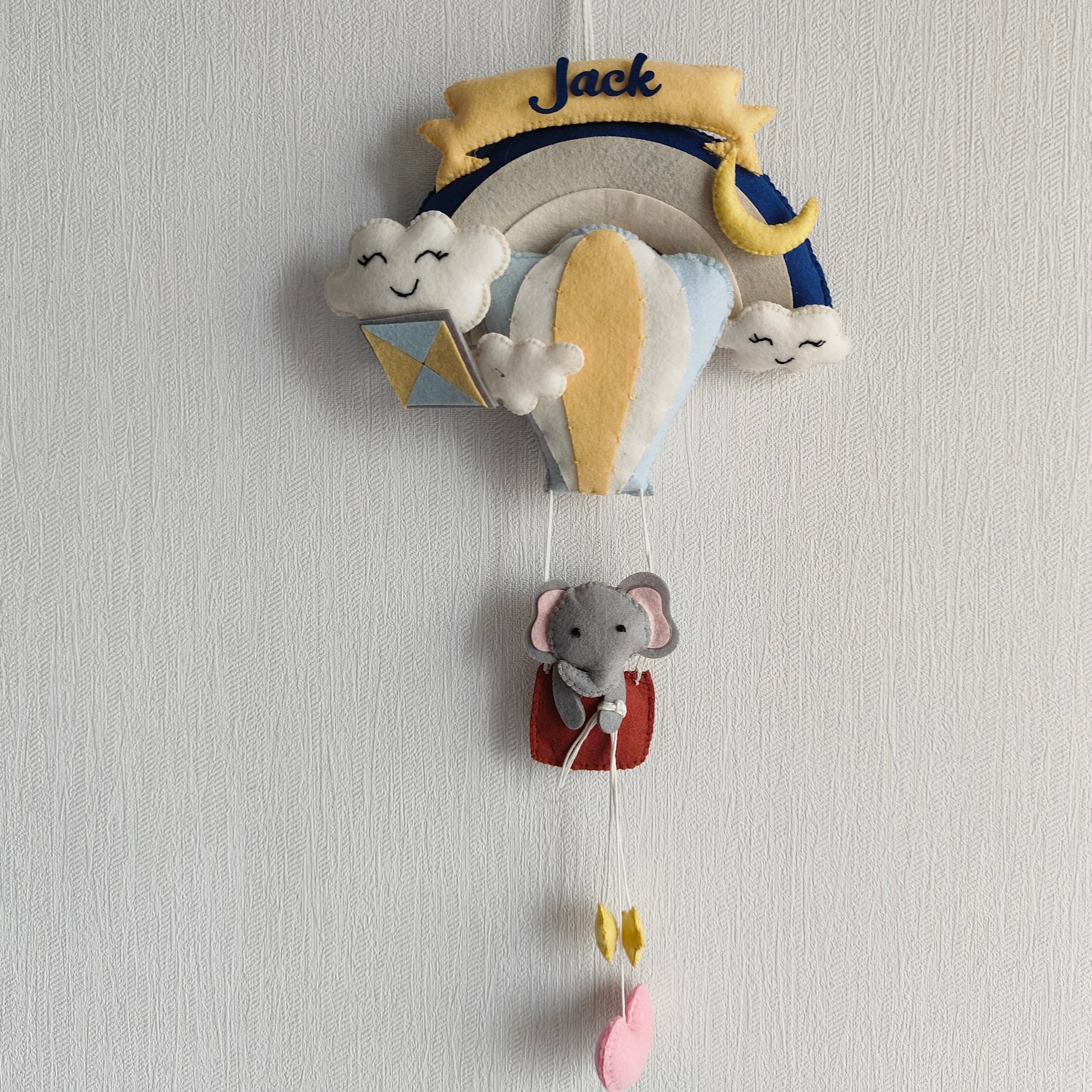 Ellie in a Hot Air Balloon Name Hanging