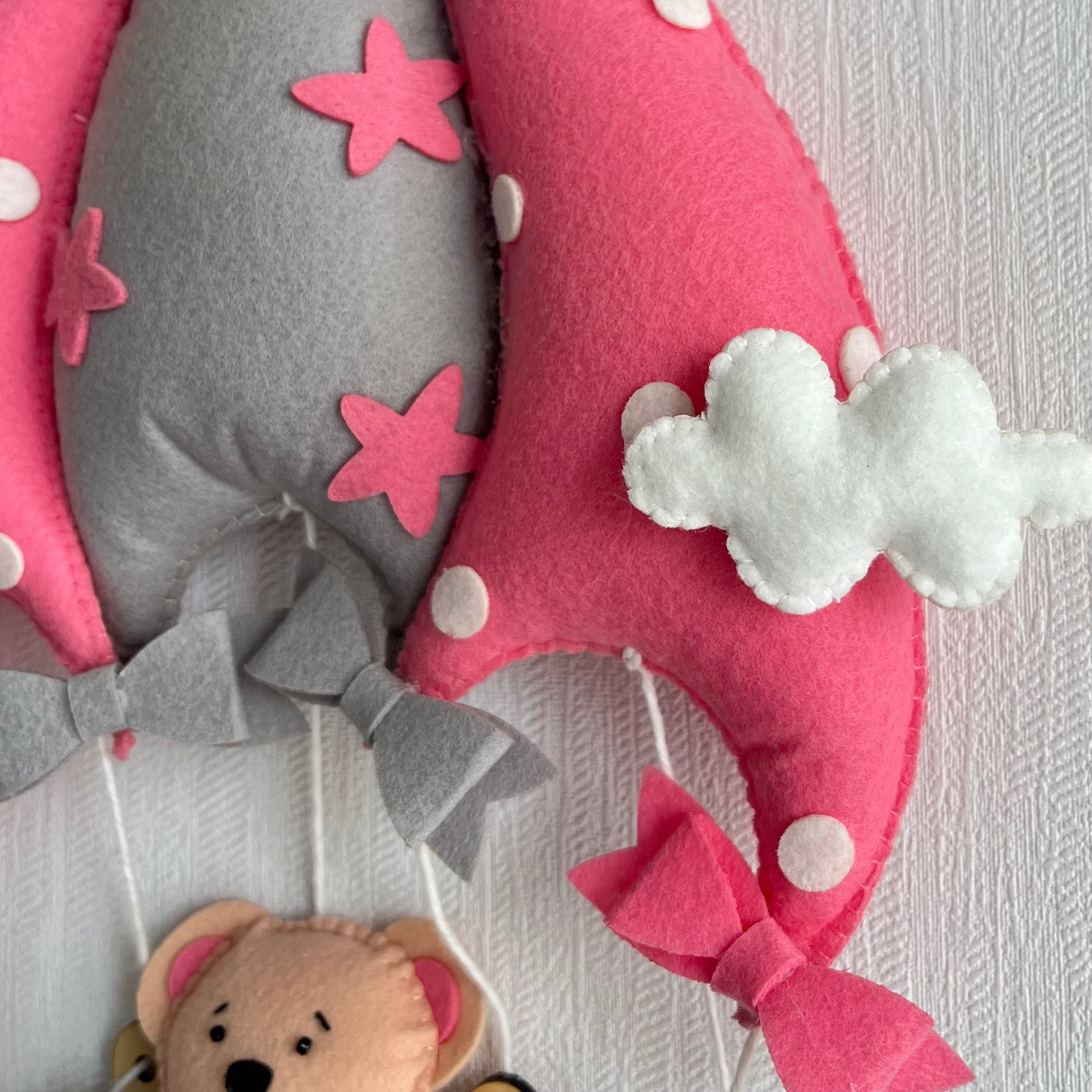 Pink Teddy On a Swing Name Hanging