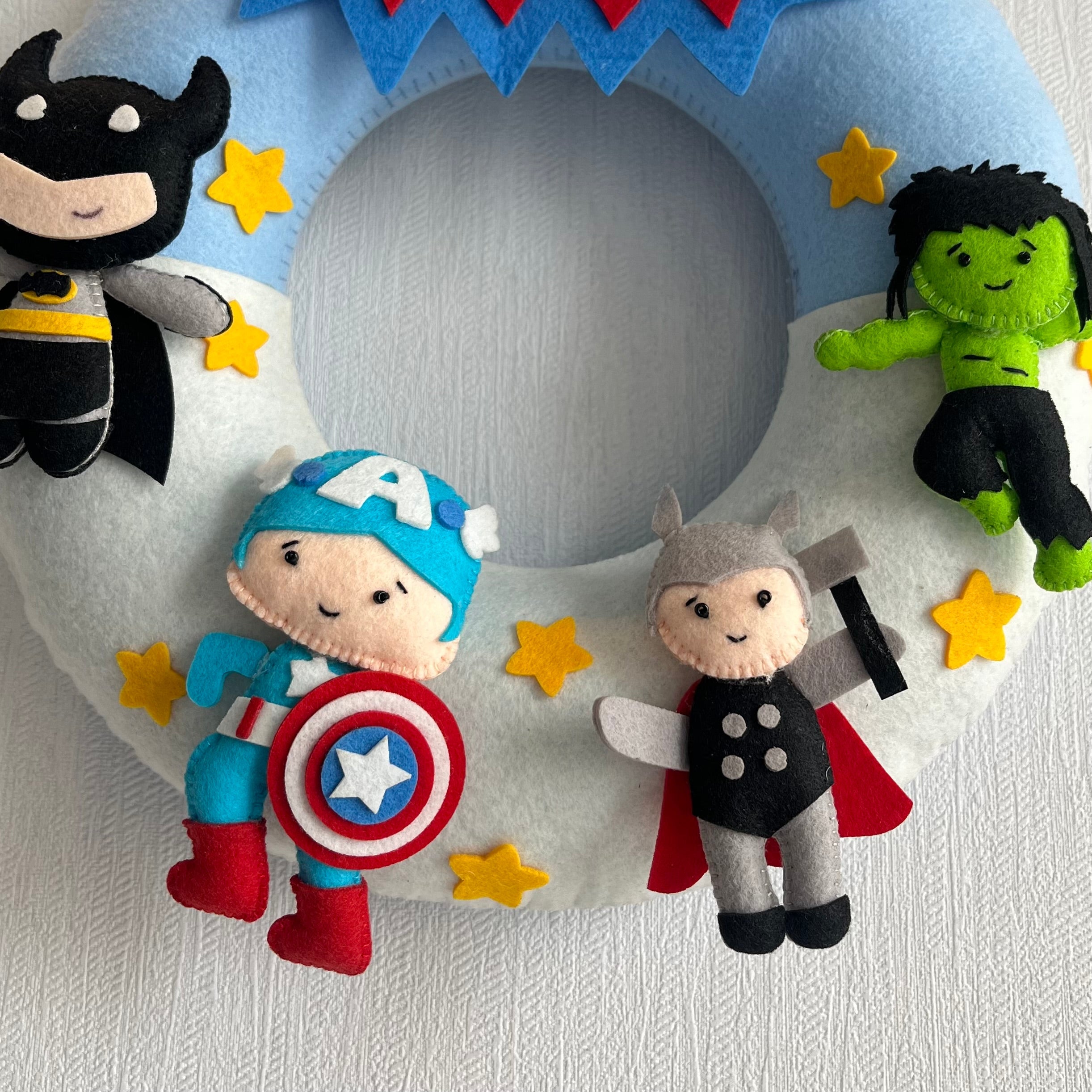 Superheroes Assemble Name Hanging