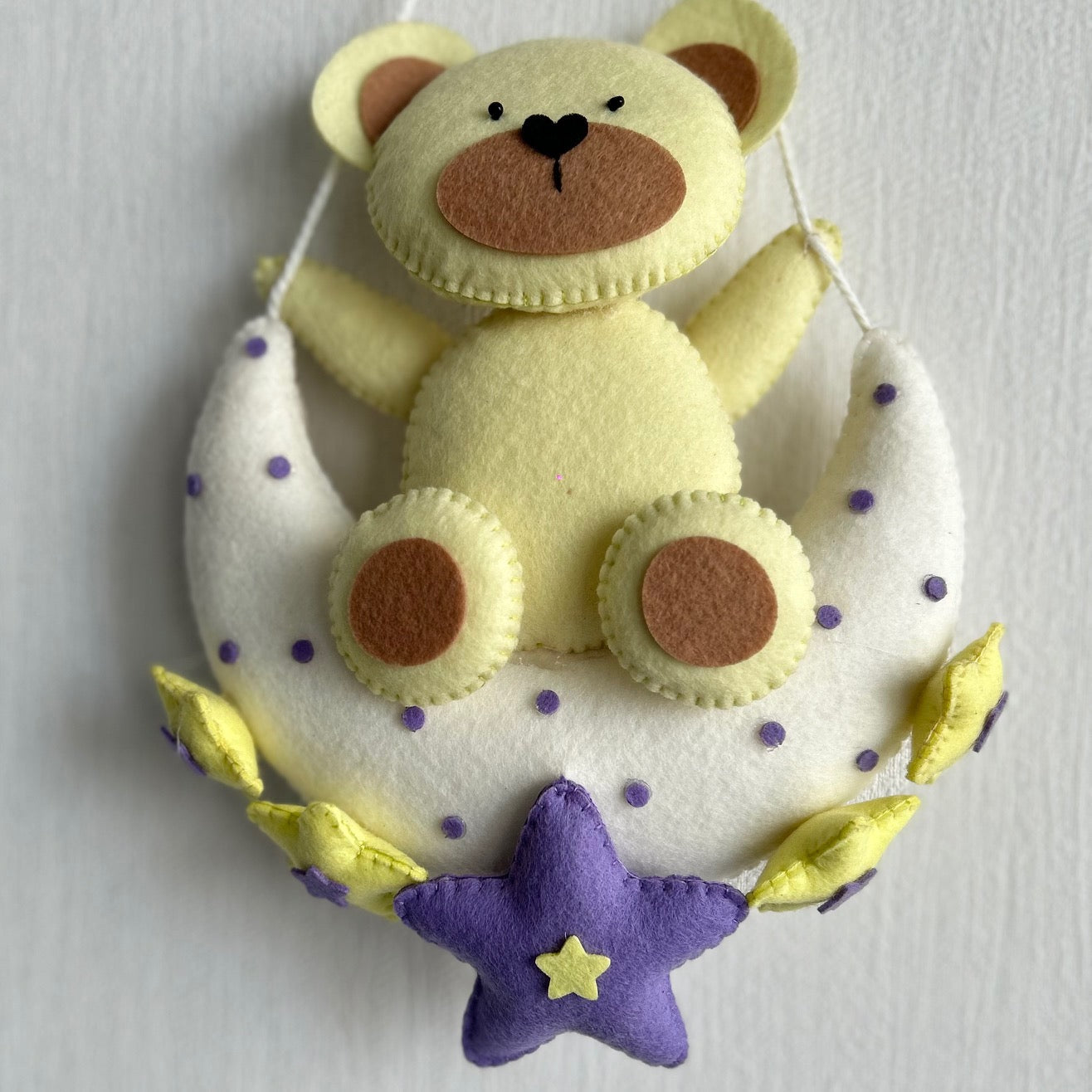 Teddy's Starry Moon Name Hanging