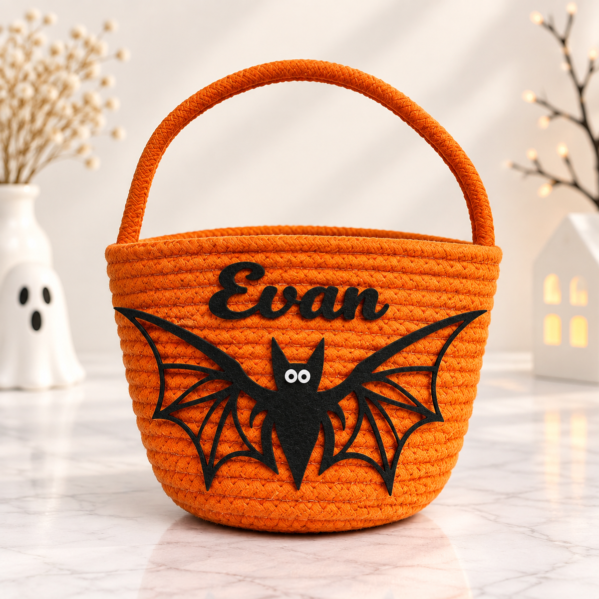 Personalised Bat Monster Trick-or-Treat Basket