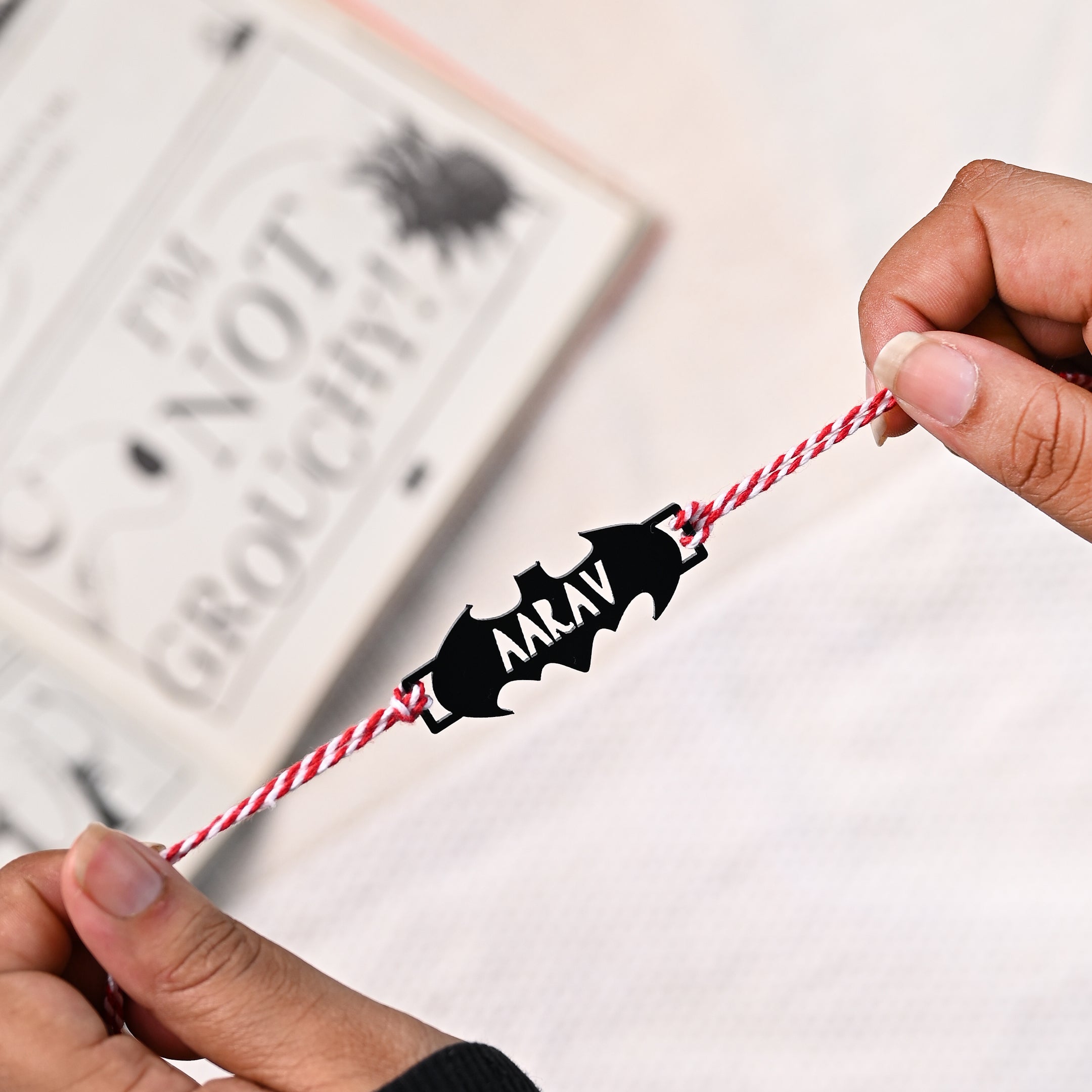 Personalised Batman rakhi on a gift card – Totdot
