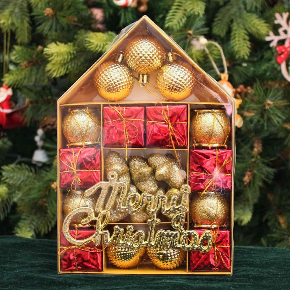 Bauble Kit- Berry Red & Gold - 22 pcs