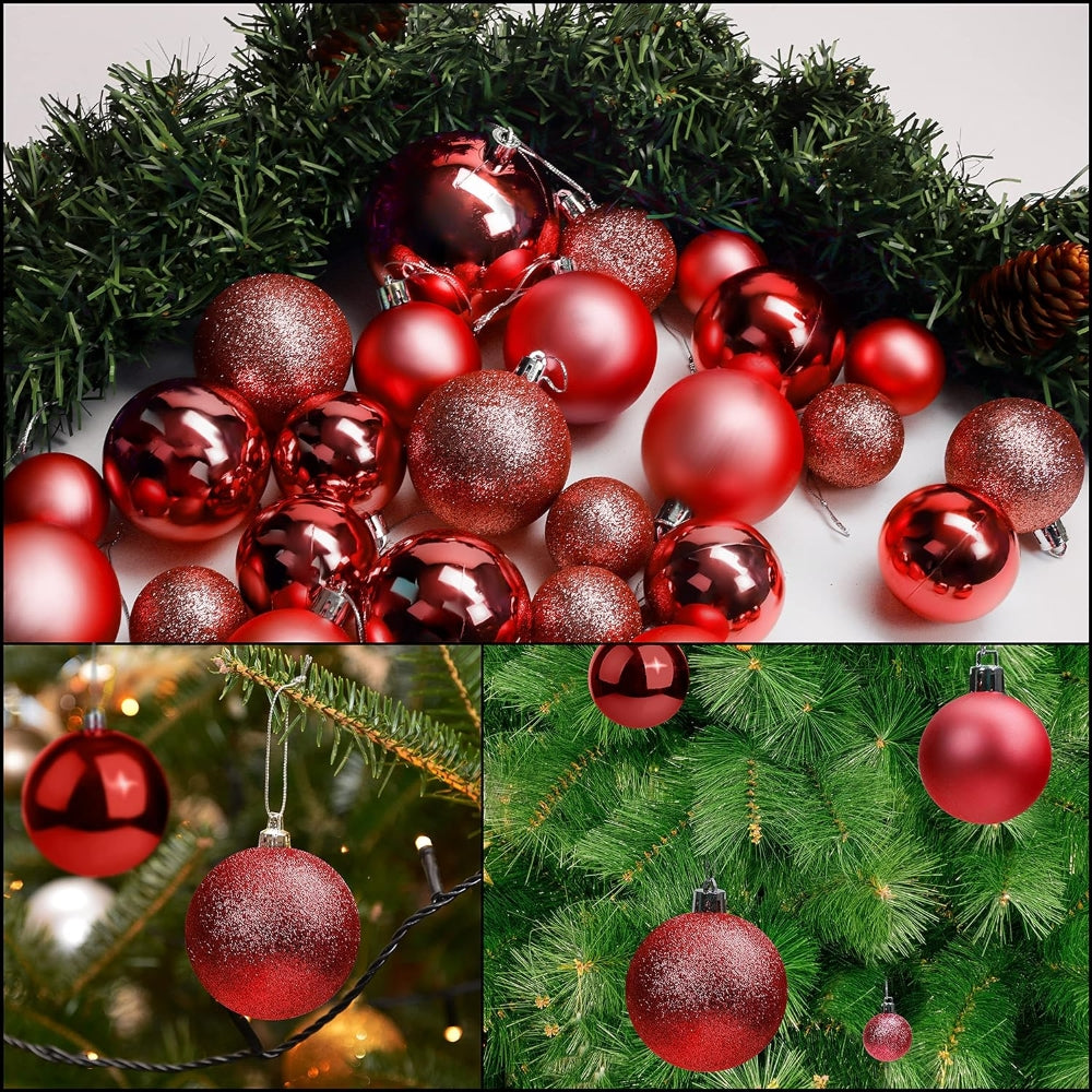 Bauble Kit with Tree Top Star- Berry Red - 50 pcs