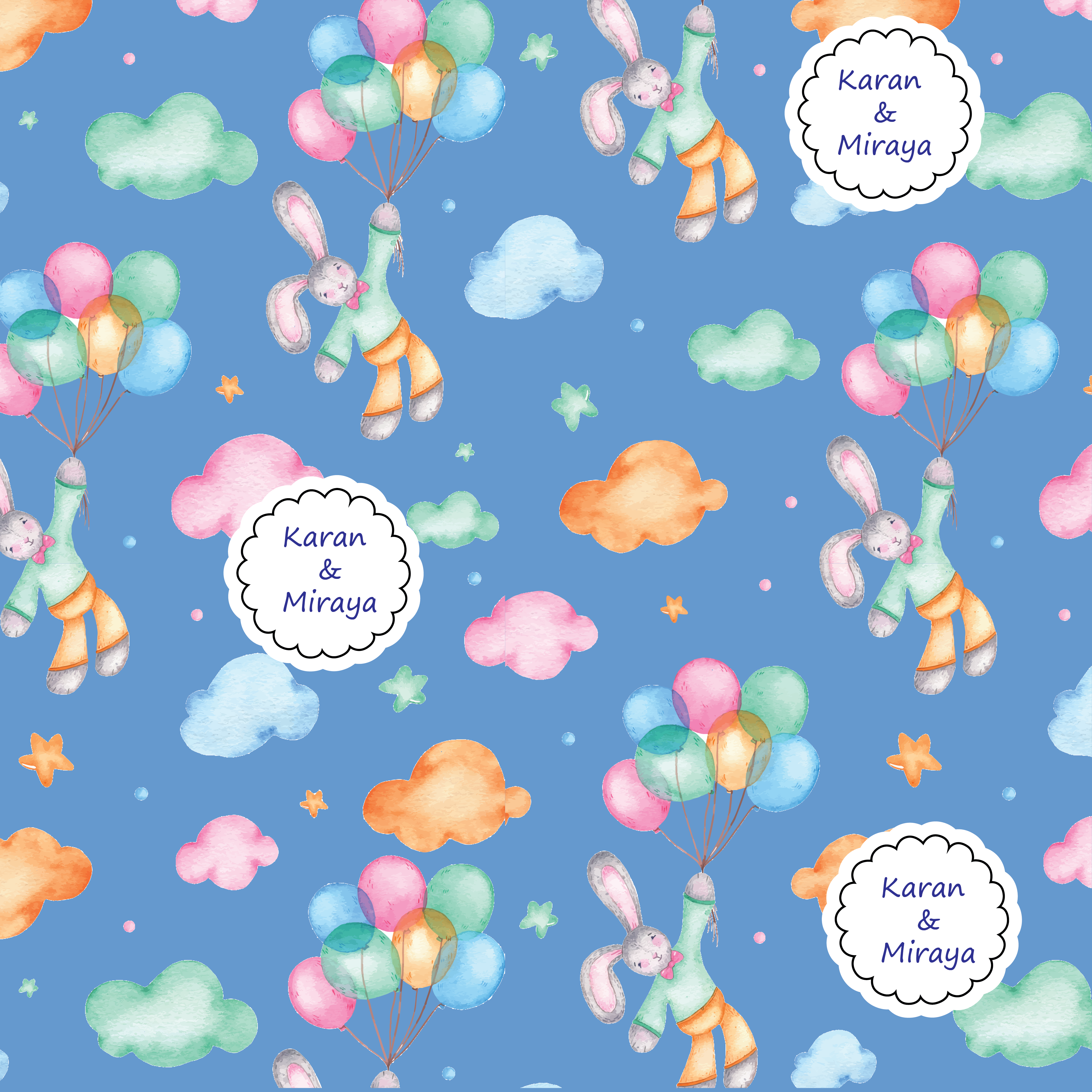 Gift Wrapping  Paper - Bunny’s Magic Balloon Ride