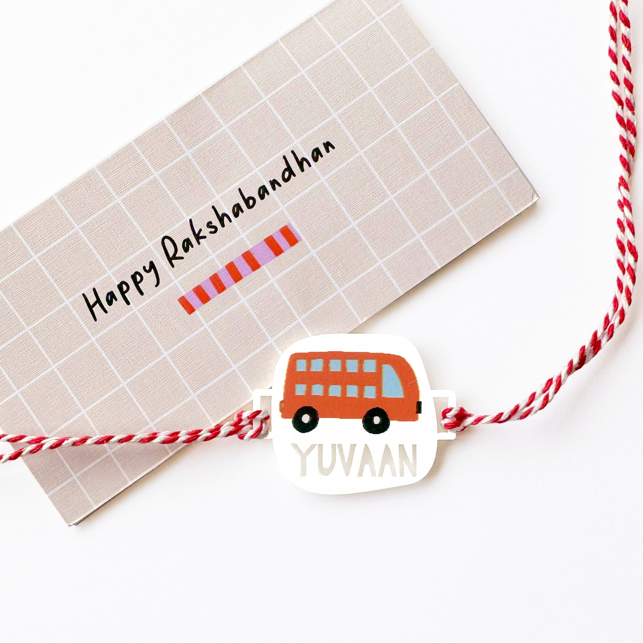 Personalised printed bus rakhi for kids – Totdot