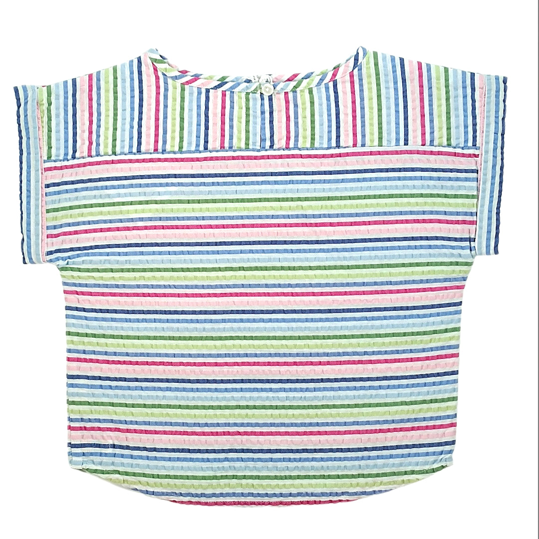 Girls multi color stripe seersucker