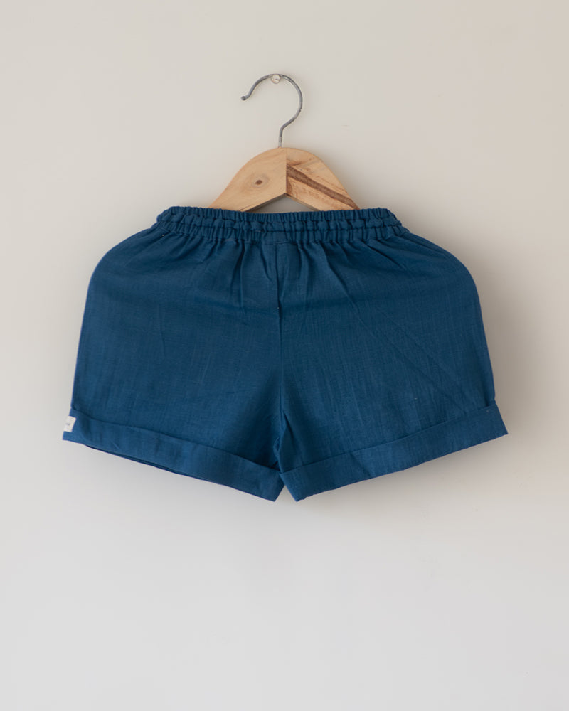 Skygaze Blue Handwoven Cotton Unisex Shorts