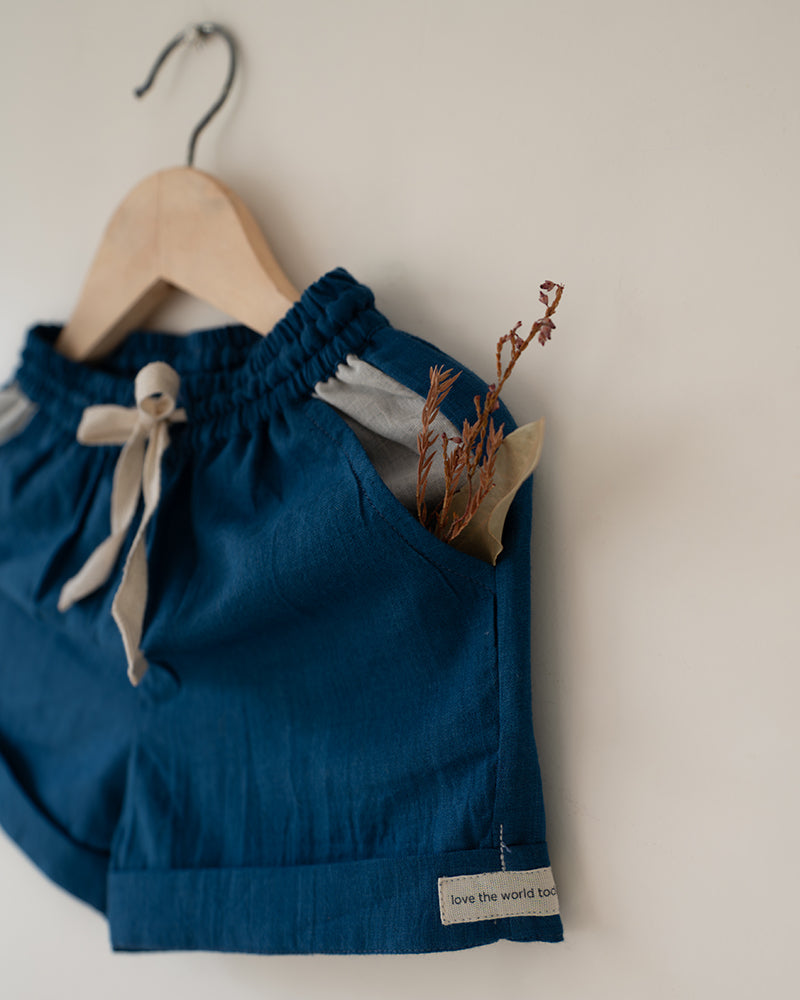 Skygaze Blue Handwoven Cotton Unisex Shorts
