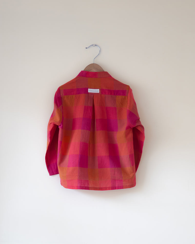 Gulmohar Cotton Checkered Full Sleeve Jacket Shirt