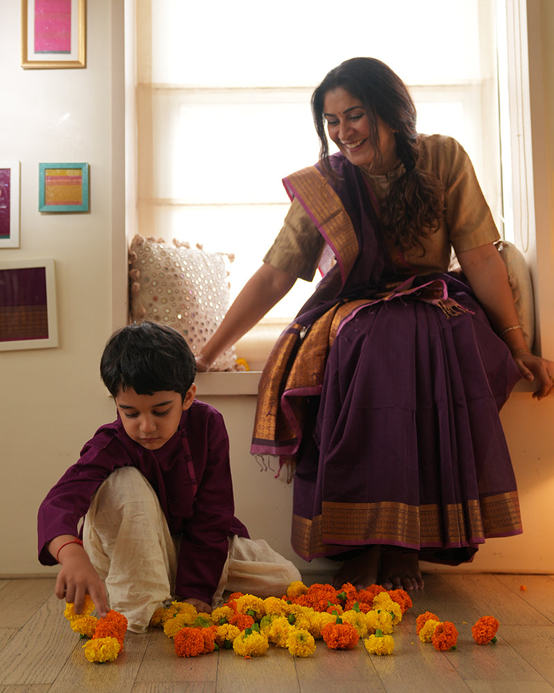 ANAGHA short Indian kurta in purple