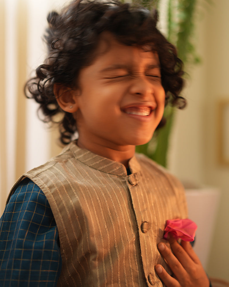 INDU bandi gold nehru jacket