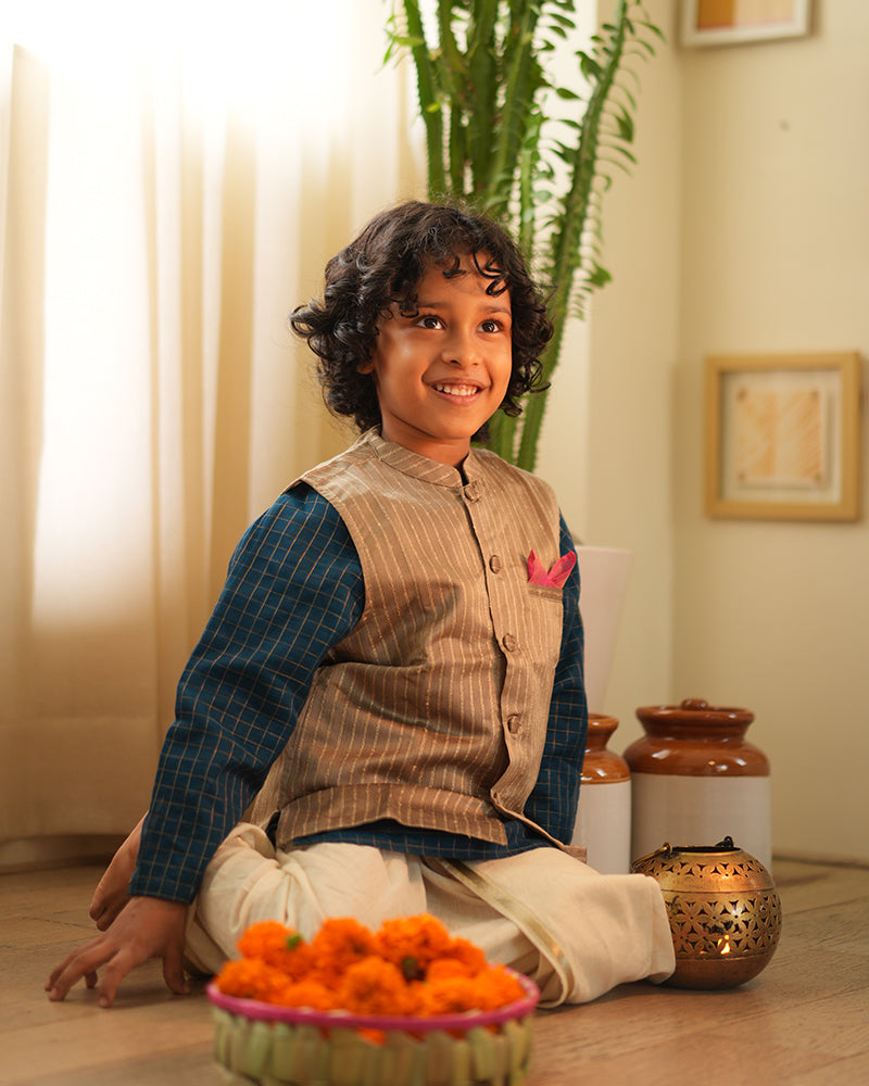 INDU bandi gold nehru jacket